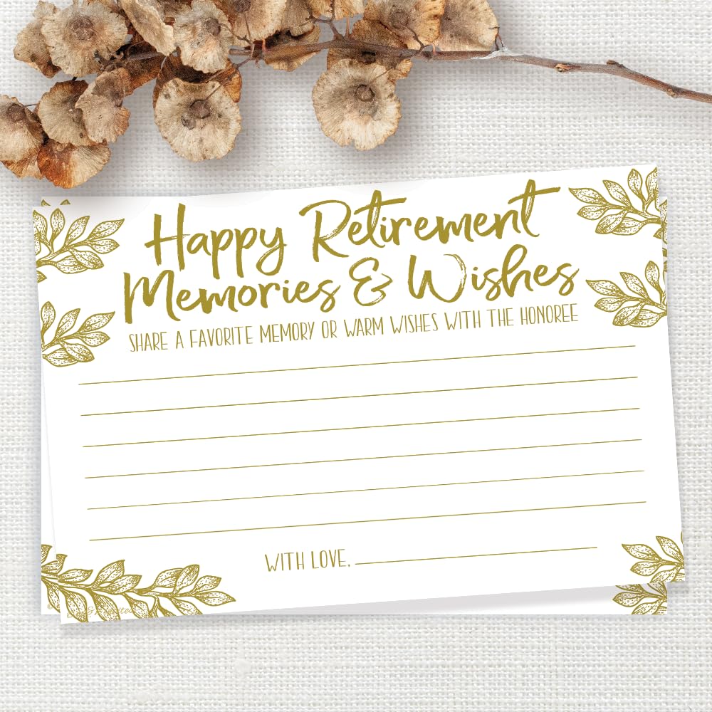 M&H Invites Retirement Memories And Wishes Cards (50 Count) - Retirement Party Activity