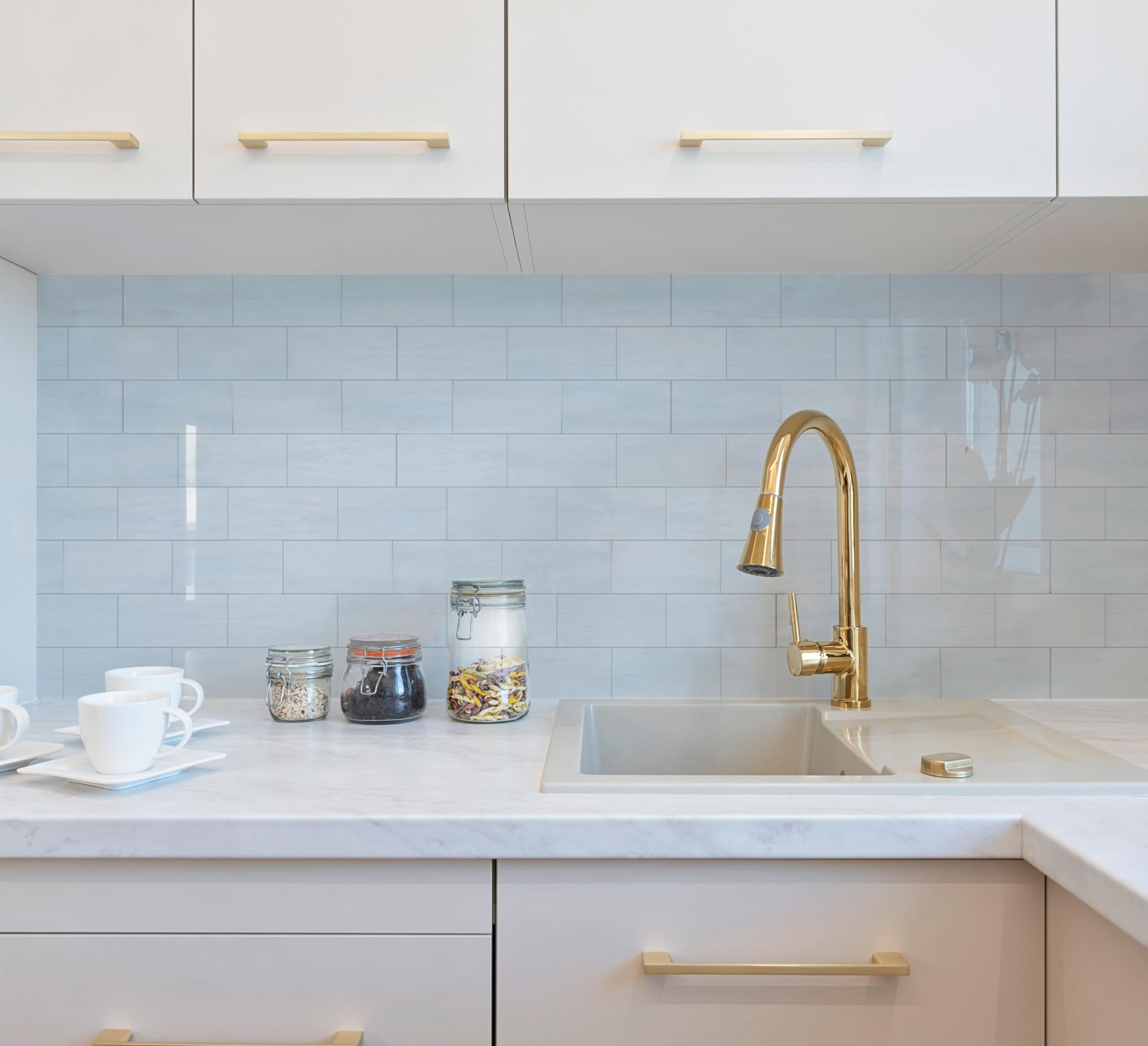 Yipscazo 2025 New Upgrade Peel and Stick backsplash 3 x 6 Inches 3D PVC Composite Wall Tile Stick on Backsplash Tile for Kitchen