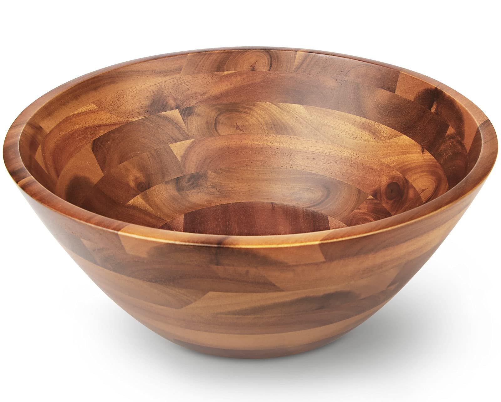 Aidea Acacia Wood Serving Bowl For Fruits Or Salads, 11'' Diameter X 4.5'' Height, Wooden Single Salad Bowl