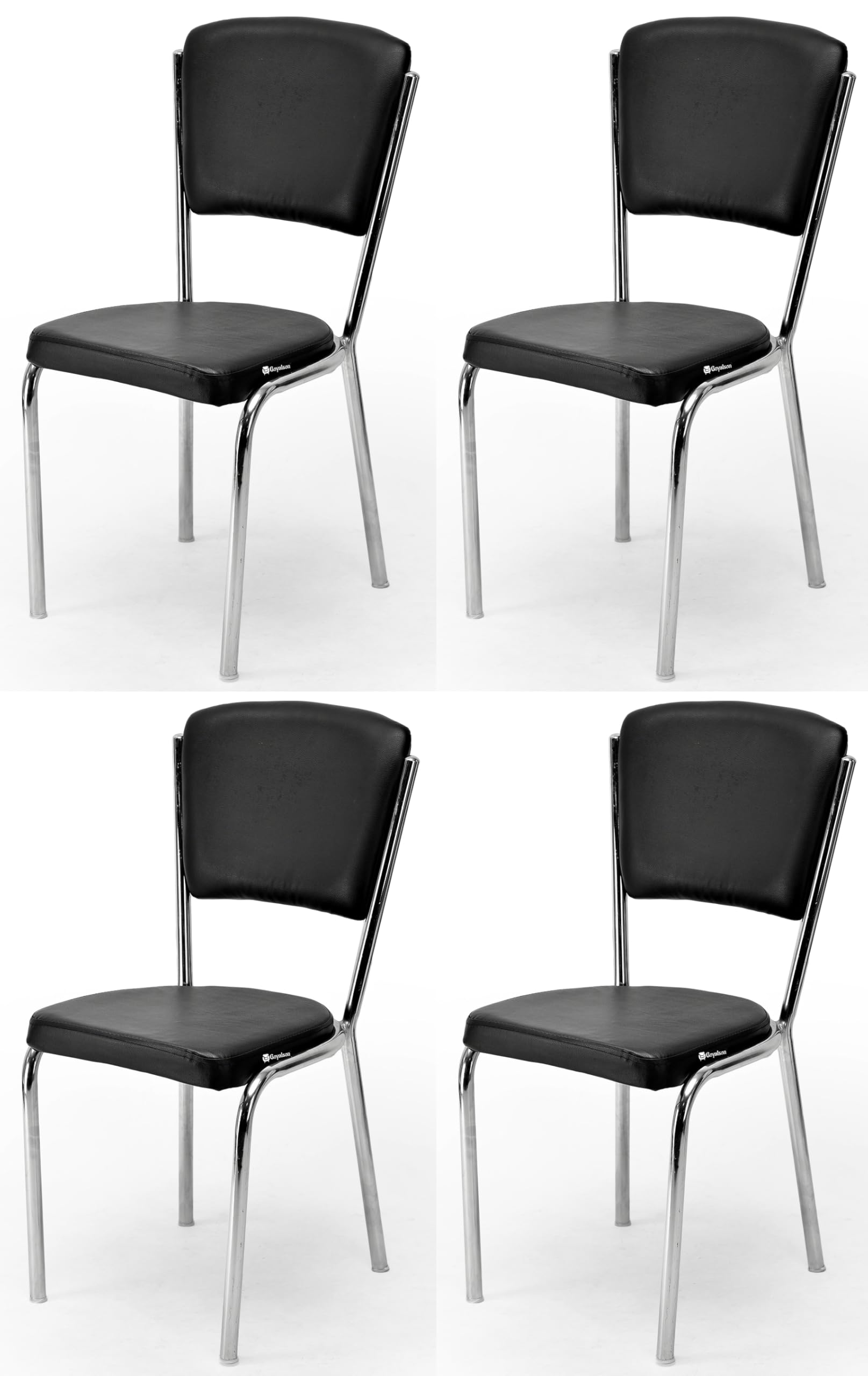 Kithania Office Chair Visitor Chair Study Chair Library Chair Home Chair Without Arm Rest With Steel Frame And Cushion Seat Back
