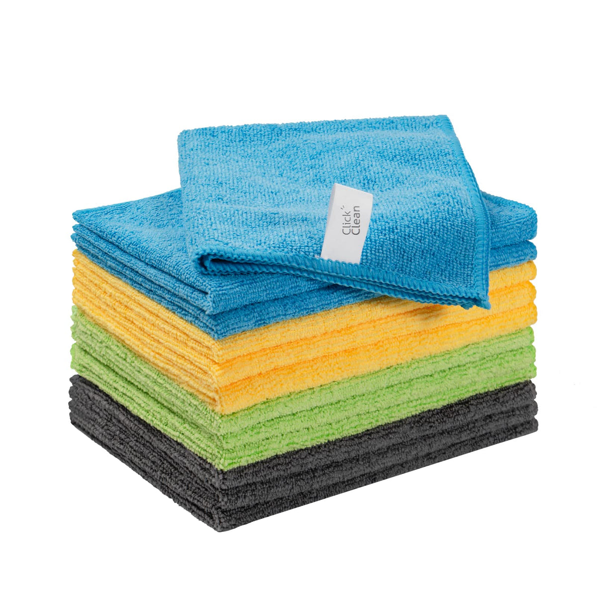 Click Clean Microfiber Cleaning Cloths, 24-Pack, Size 12'' X 16'', Lint-Free, Streak-Free, Reusable Cleaning Towels For Cleaning