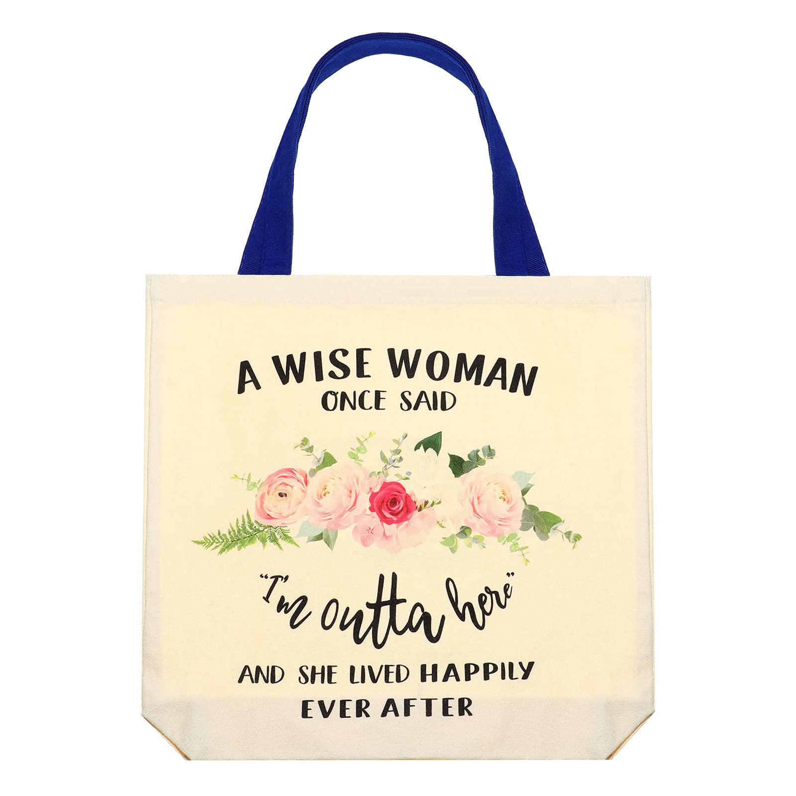 Retirement Bag Retirement Canvas Tote Bag With Funny Flower Inspirational Canvas Handbag Grocery Shopping Bag Reusable Tote Bag