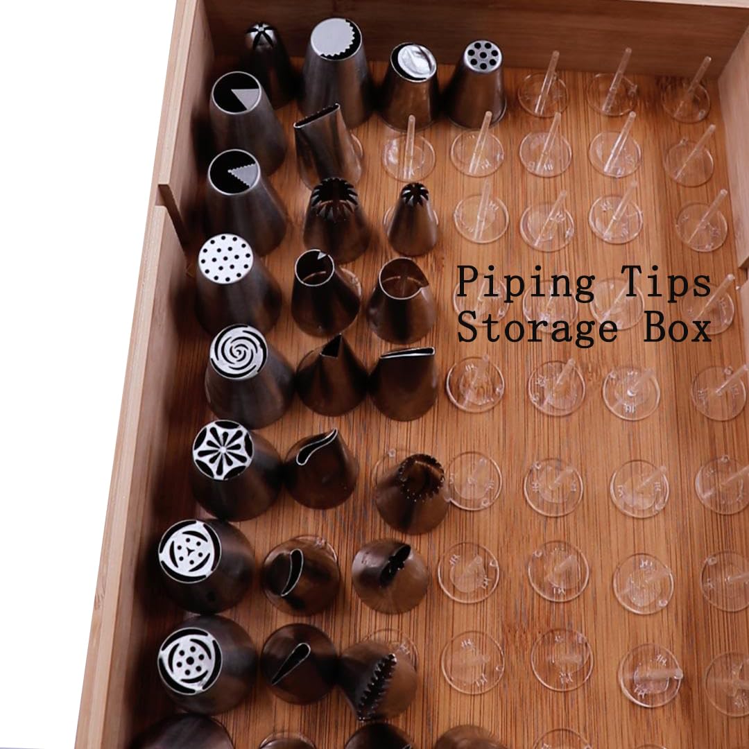 Kowanii Cake Decorating Tips Storage Box Diy Cake Flower Nails For Icing Piping Tips Container 200 Pieces, Not Include Box