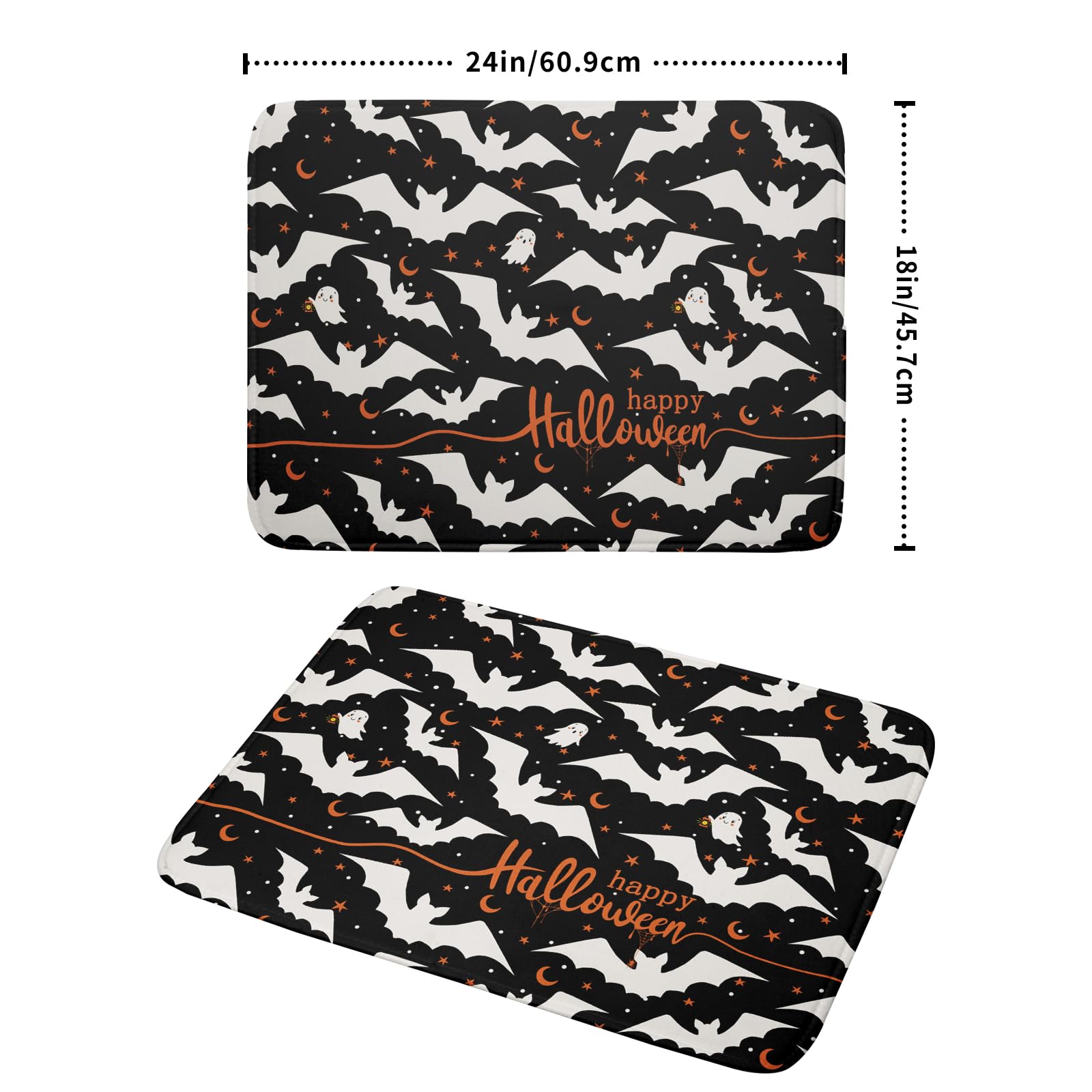 Halloween Drying Mats For Kitchen Counter 18   X24    Happy Halloween Spooky Bat Dishes Pad Microfiber Absorbent Fast Dry Dish D