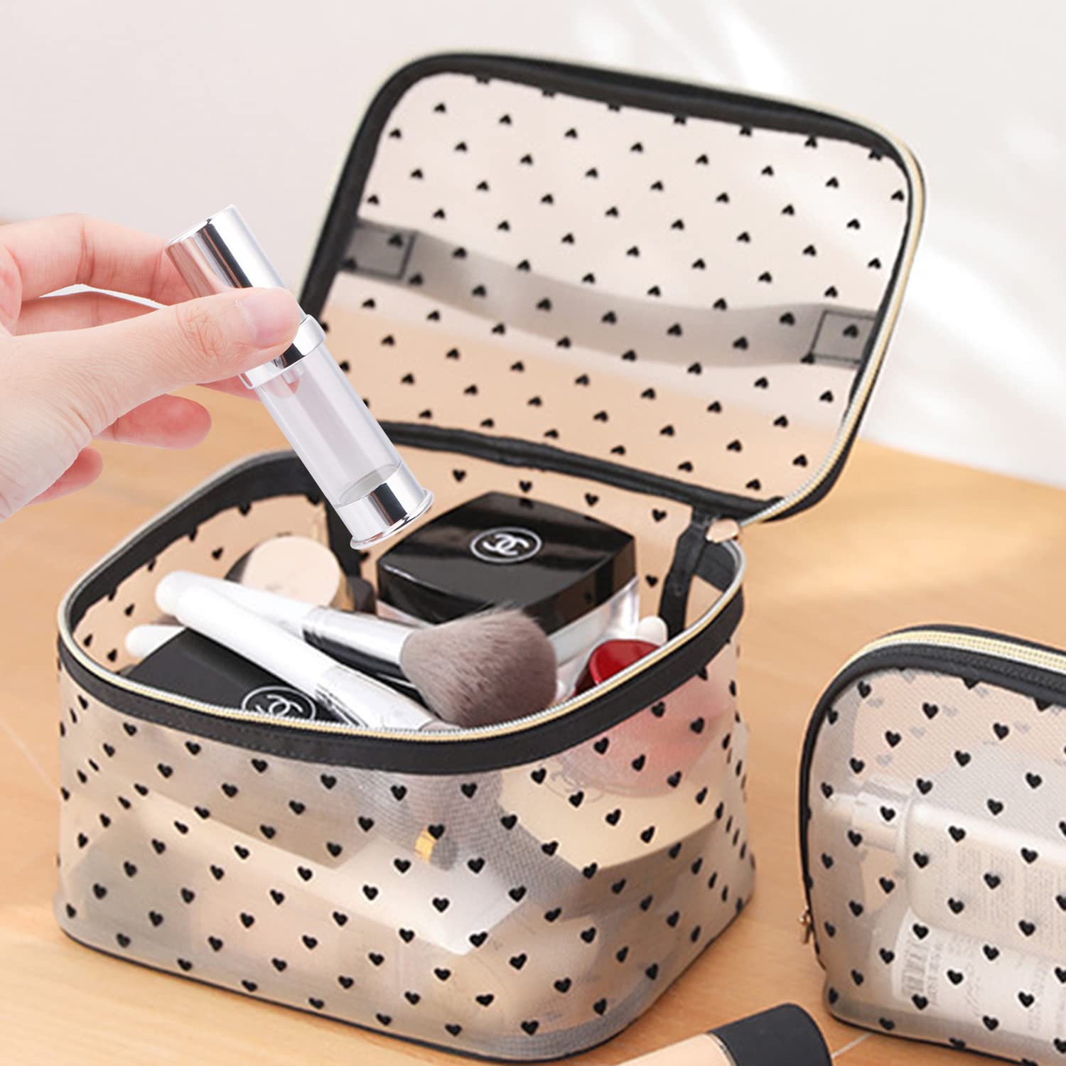 8 Pack 5Ml/0.17Oz Plastic Airless Pump Bottle Portable Lotion Container Refillable Cream Jar Vacuum Pump Press Dispenser For Tra