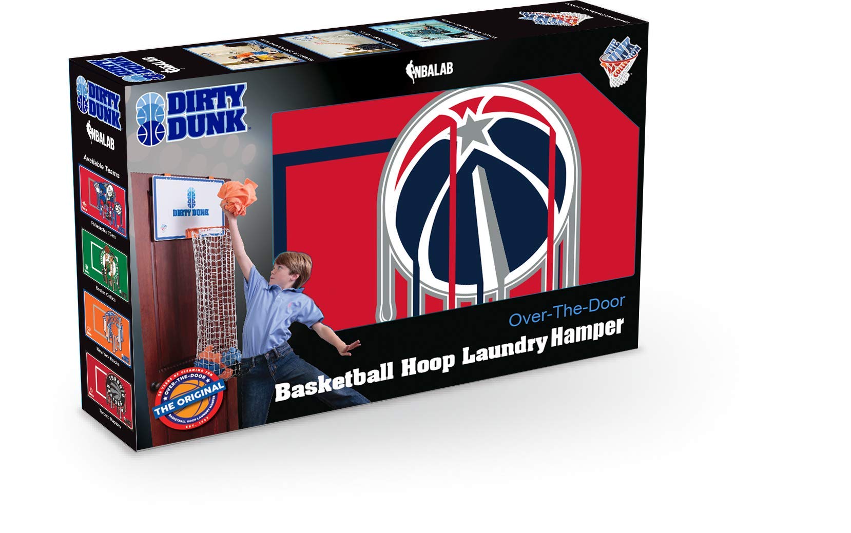 The Dunk Collection The Dirty Dunk Basketball Hoop Laundry Hamper - Washington Wizards, Nba, Red/Black