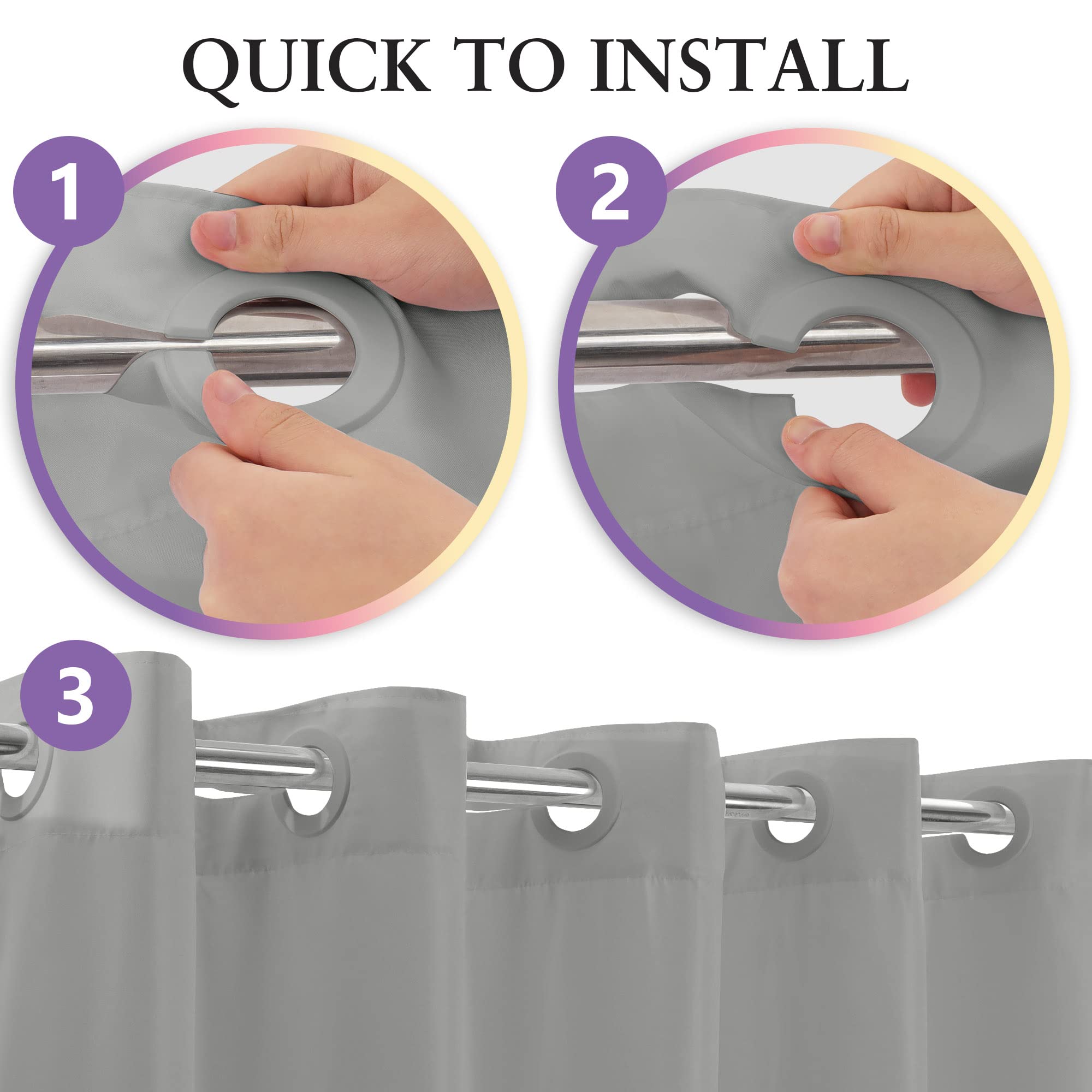 River Dream Stall Size No Hook Grey Shower Curtain Soft Microfiber - 36 '' Wide Small Fabric Shower Curtain Set For Narrow Stall