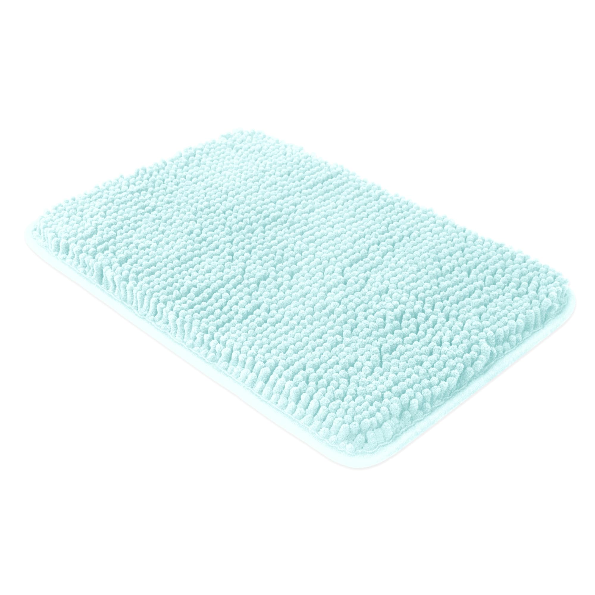 Yeaban Aqua Bathroom Rugs Sets 2 Piece - Thick Chenille Bath Mats | Absorbent And Washable Bath Rug Non-Slip, Plush And Soft Rug