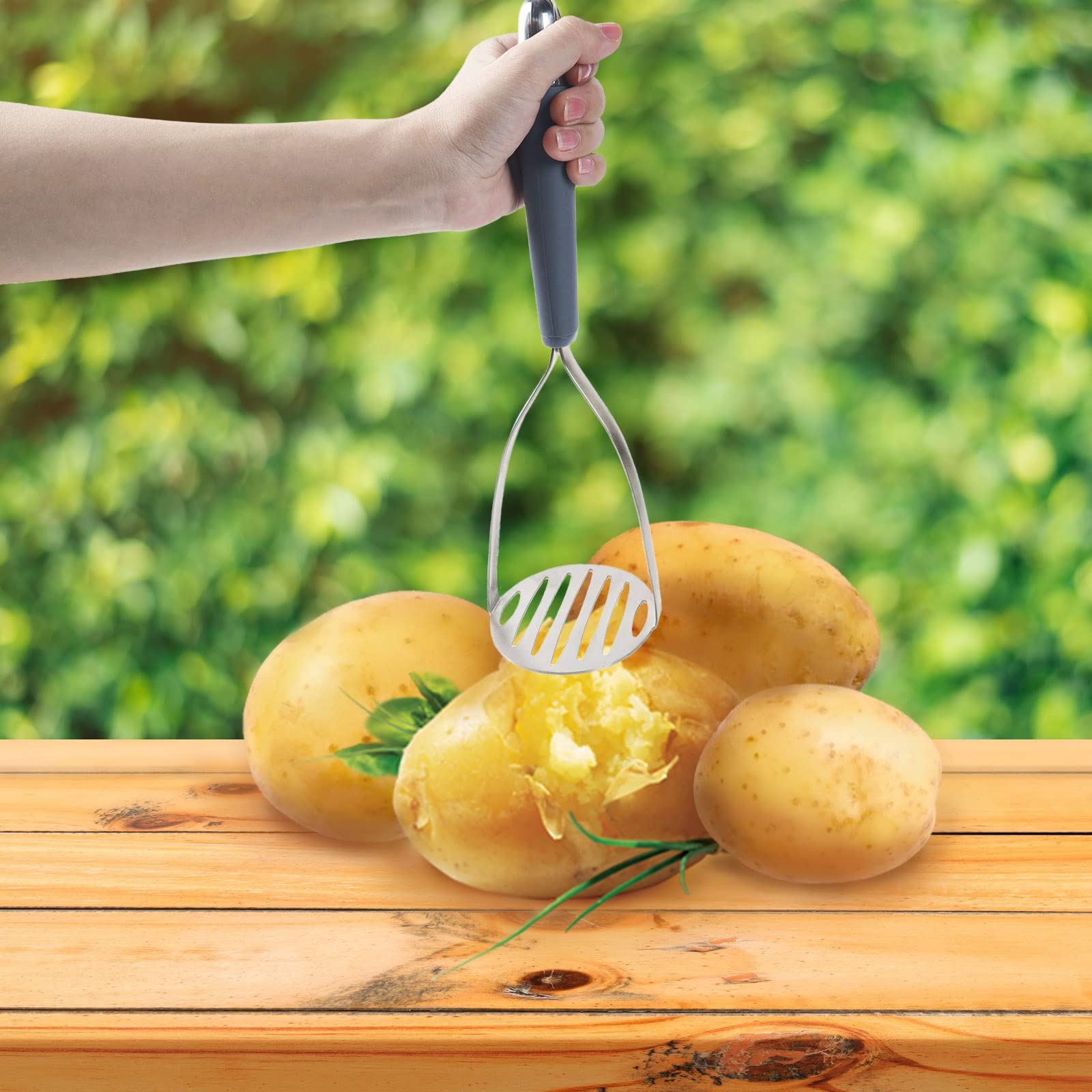 Byvov Potato Masher Ricer, Stainless Steel Masher Ricer Masher With Non Slip Handle For Baby Food, Fruit, Vegetables