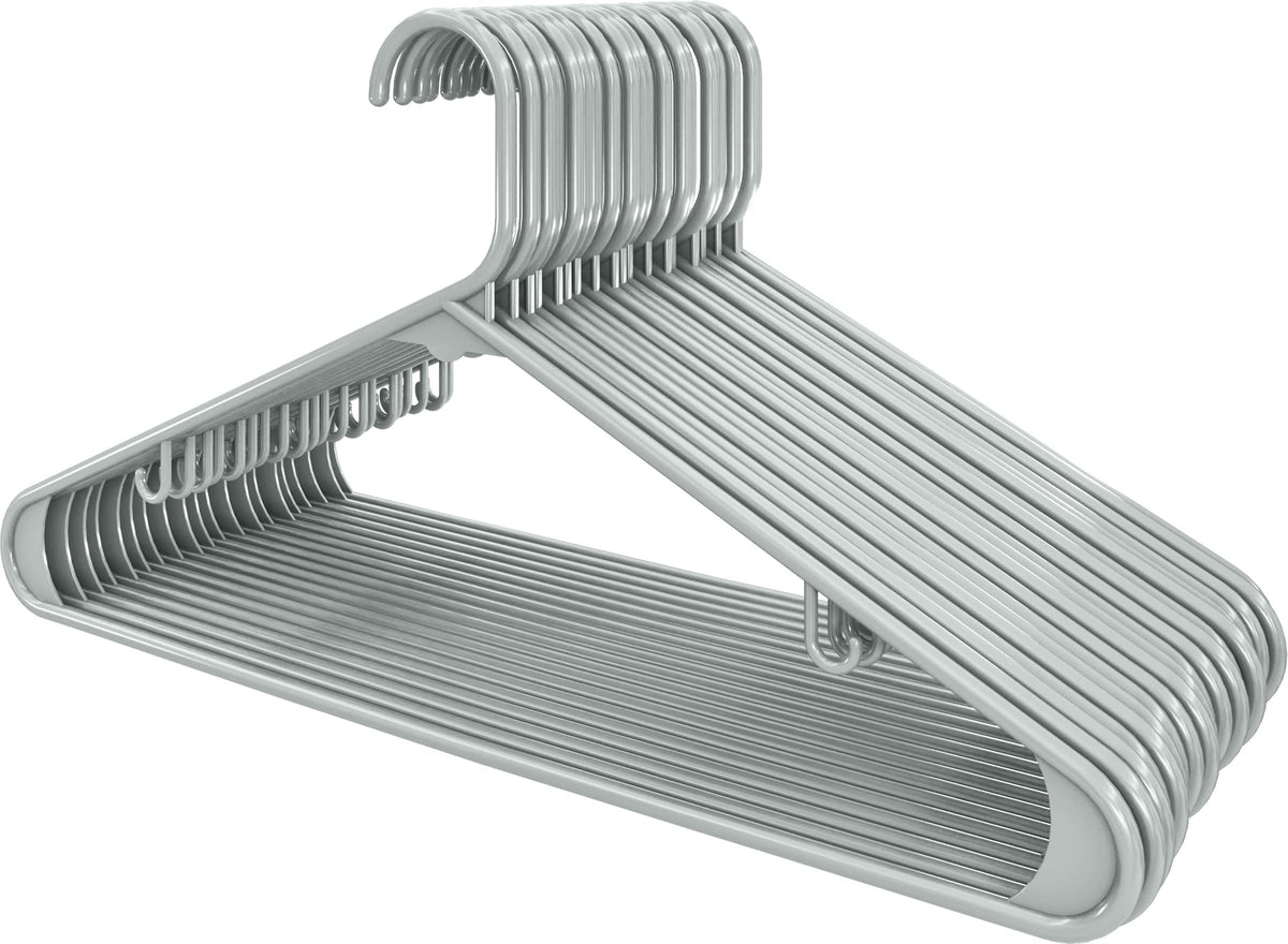 Utopia Home Plastic Hangers 30 Pack - Clothes Hanger With Hooks - Durable & Space Saving Coat Hanger - Heavy Duty Grey Hangers F