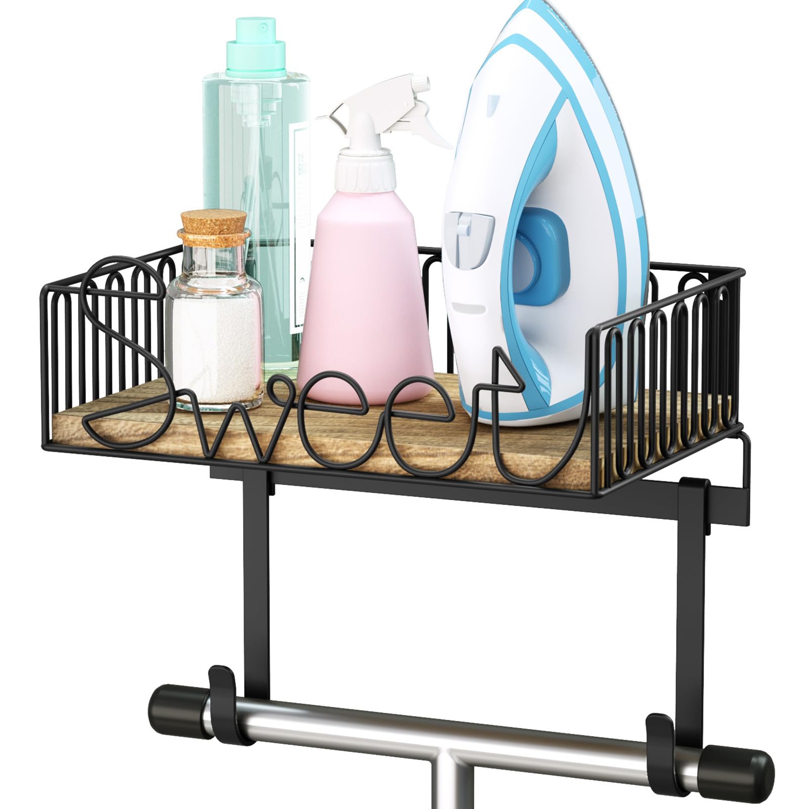 SRIWATANA Ironing Board Hanger Wall Mount, Carbonized Black