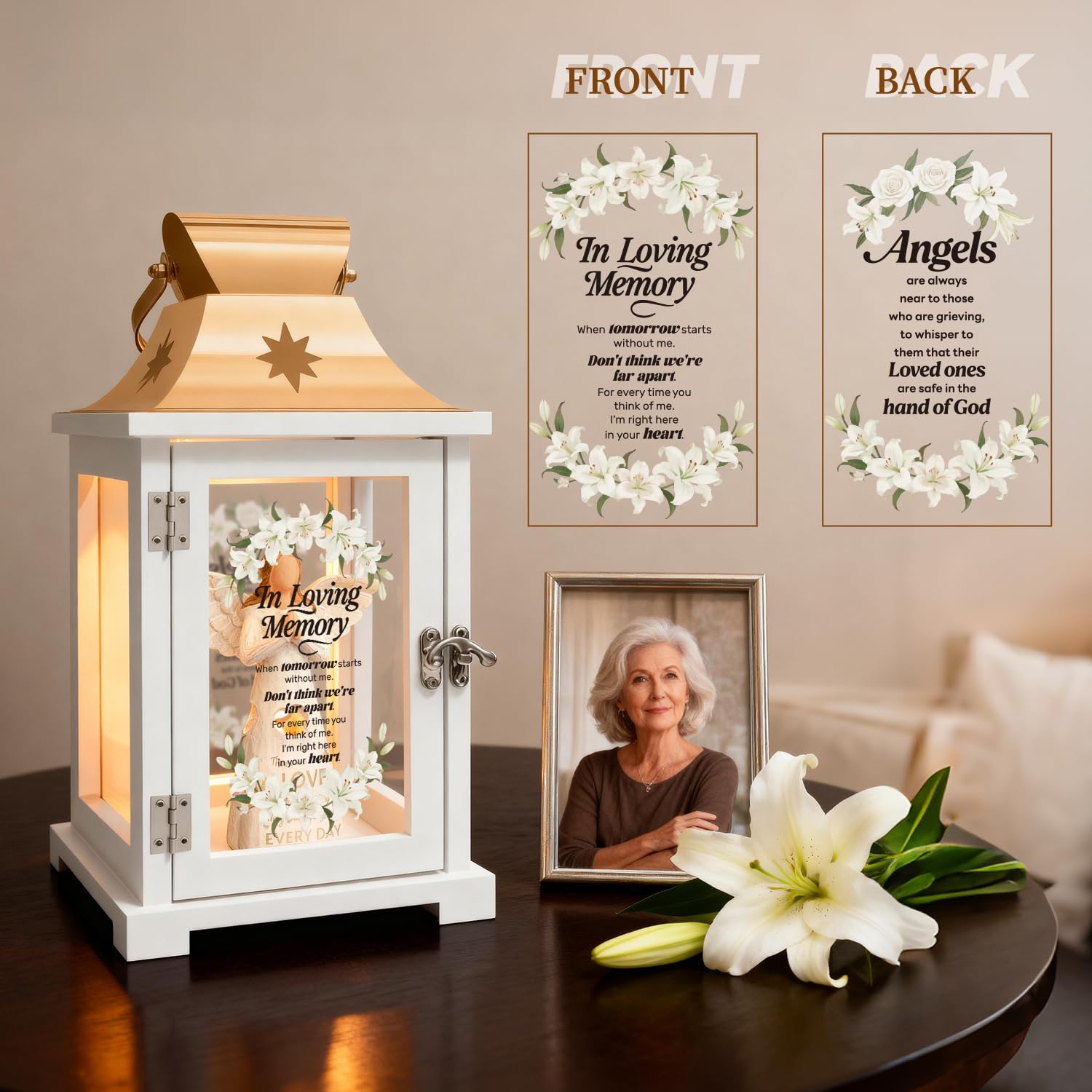 Memorial Lantern - Bereavement Sympathy Gifts for Loss of Loved One Memorial Gifts for Loss of Mother Loss of Father Remembrance