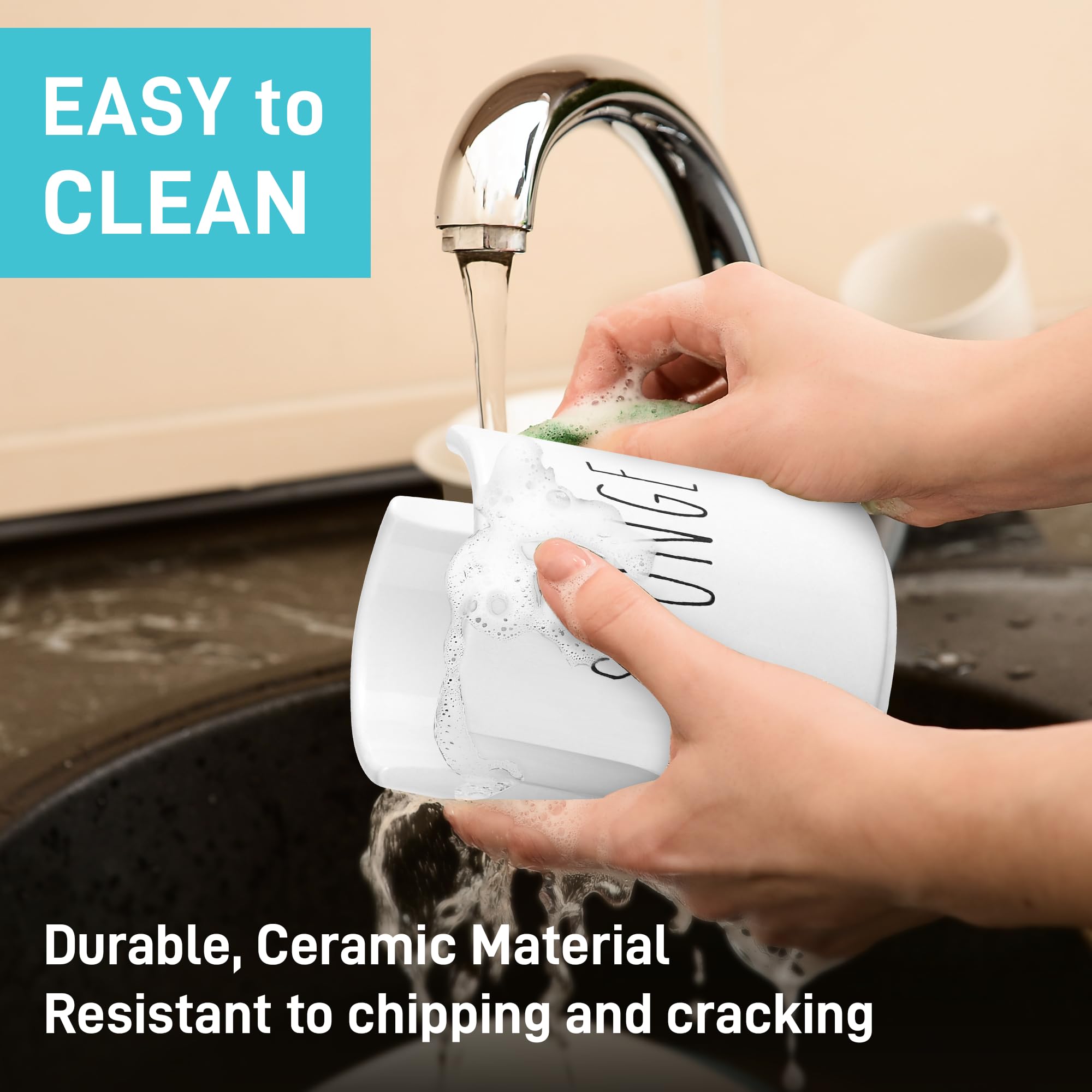Sponge Holder for Kitchen Sink Counter - Ceramic Dish Sponge Caddy - Farmhouse Sink Organizer - Convenient Kitchen Sponge Holder - White Ceramic Sponge Rack - Sink Counter Accessories