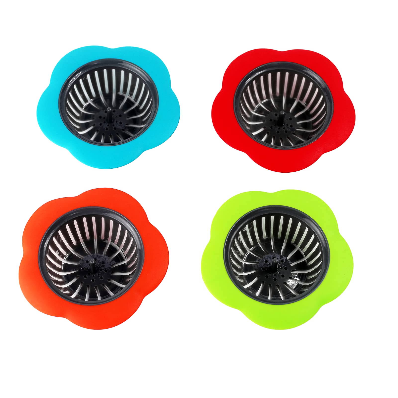 Owfvlazi Silicone Kitchen Sink Filter Strainer Set,4.5'' Universal Bathroom Sink Drain Stopper For Kitchen Waste, Garbage,Vegeta