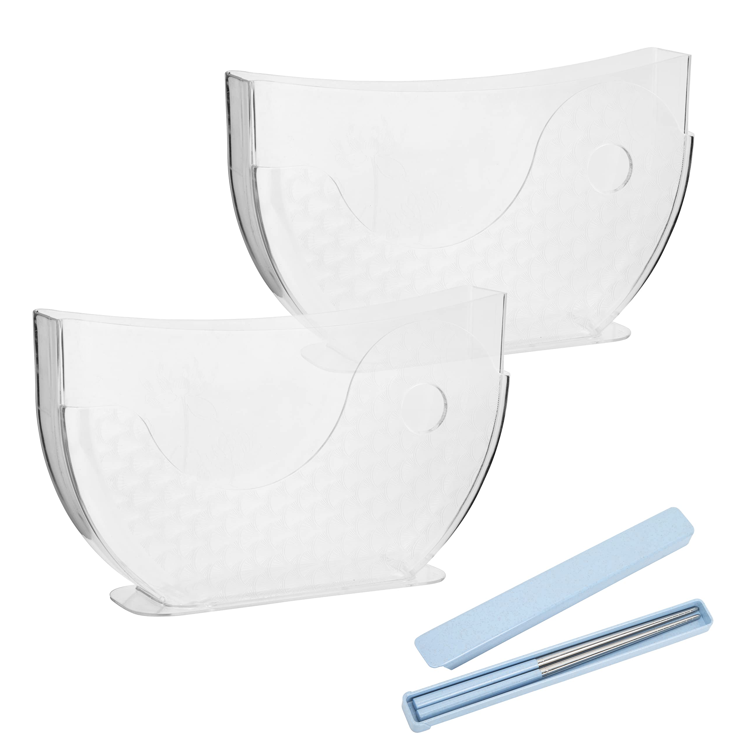 Katai - Set Of 2 Rice Paper Water Bowl Holder - Ergonomic, Compact And Bpa Free And Perfect For Spring And Summer Rolls - Holds