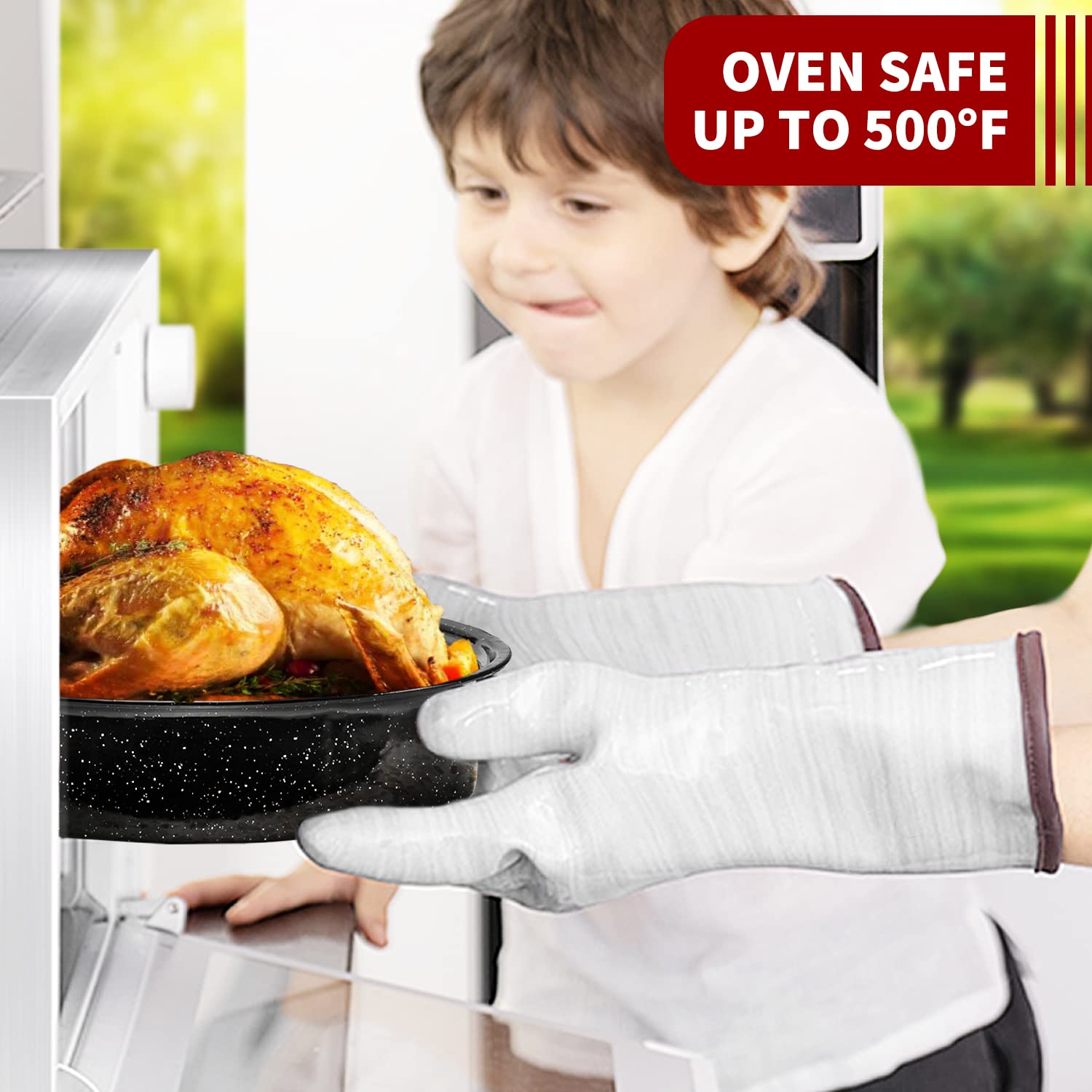 Dimeshy 18Inch Roasting Pan, Enamel On Steel, Black Covered Oval Roaster Pan With Lid, Large Cookware For Turkey, Small Chicken,
