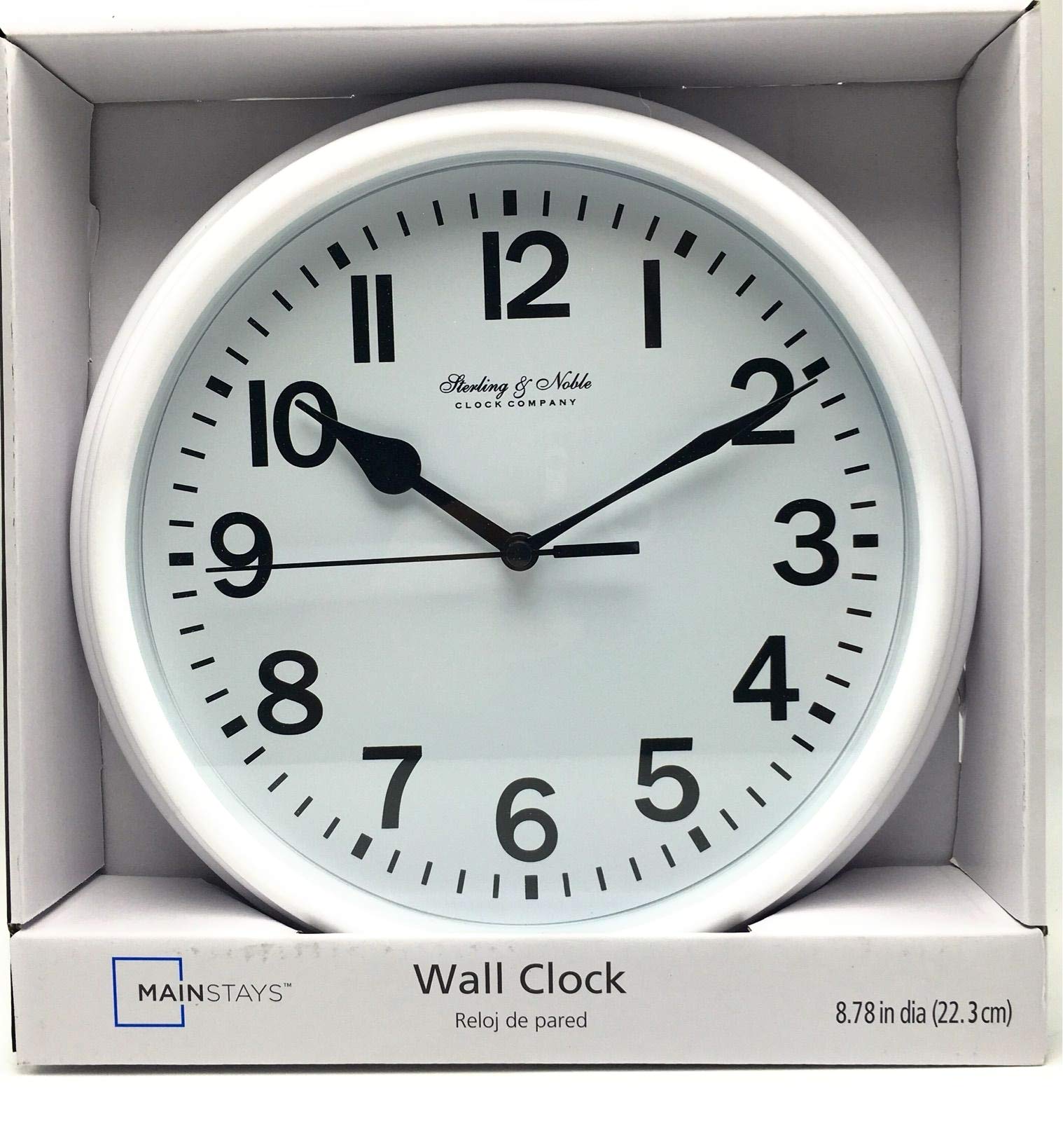 Mainstay Sterling And Noble 8.78 Analog Display Wall Clock - White