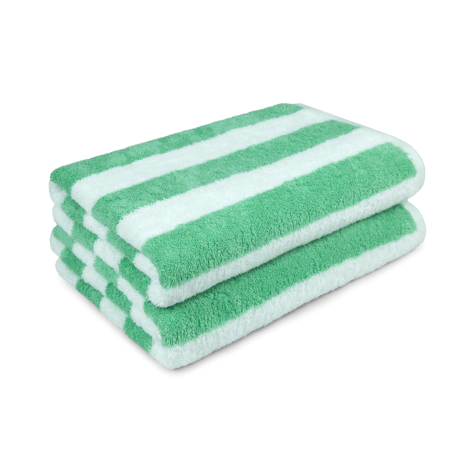 Amazon Basics cabana Stripe Beach Towel - 2-Pack  green