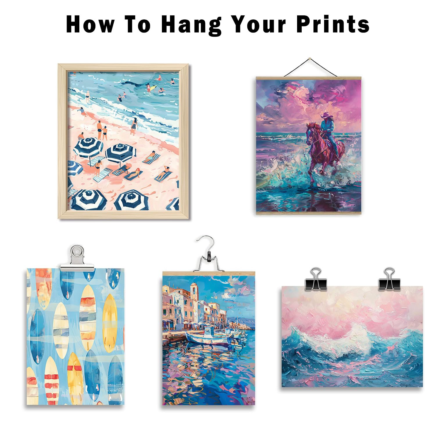 Anerza 16 Pcs Coastal Cowgirl Room Decor, Coastal Granddaughter Gallery Wall Art Prints For Bedroom, Beachy Posters For Room Aes