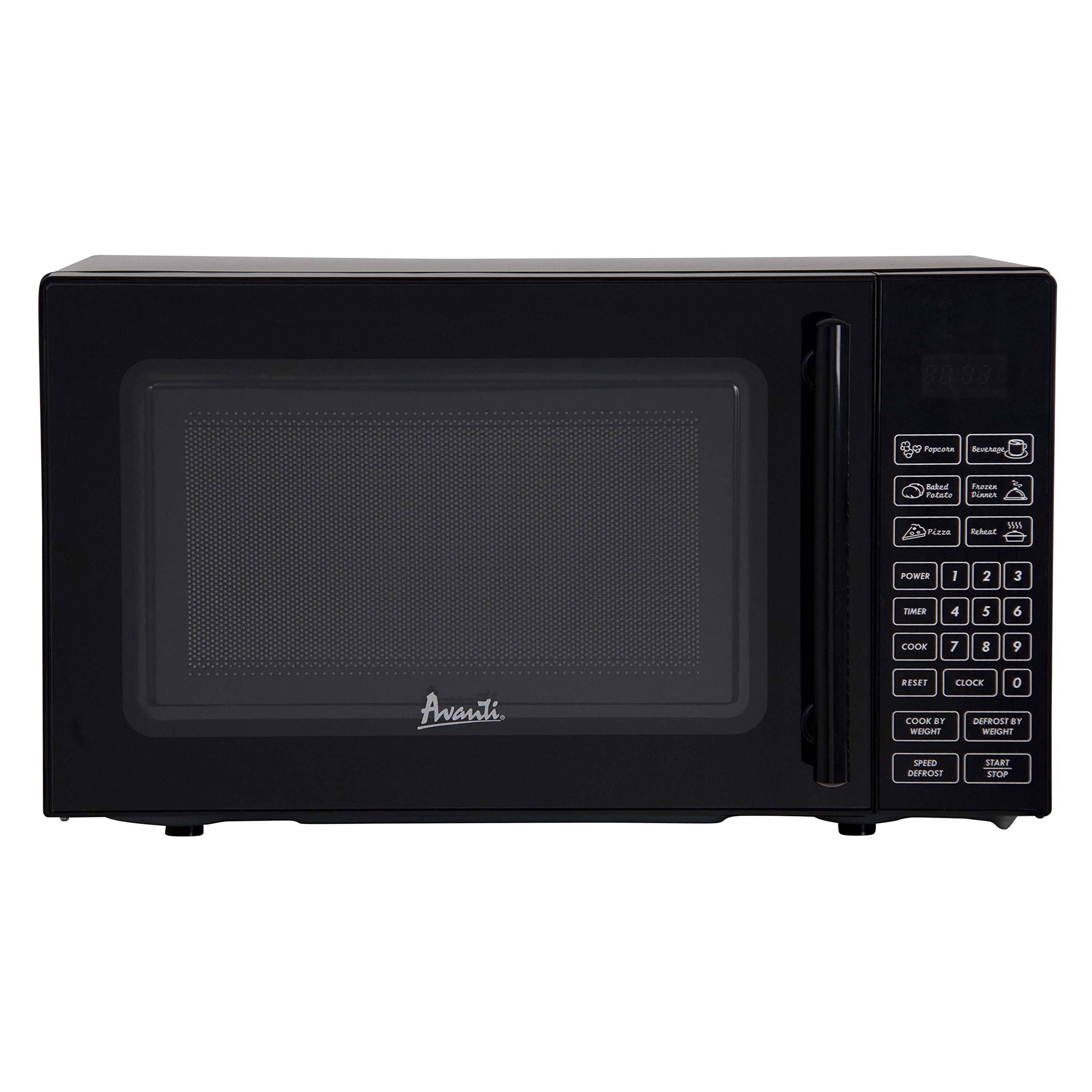 Avanti Mt81K1Bh Microwave Oven 700-Watts Compact With 6 Pre Cooking Settings, Speed Defrost, Electronic Control Panel And Glass