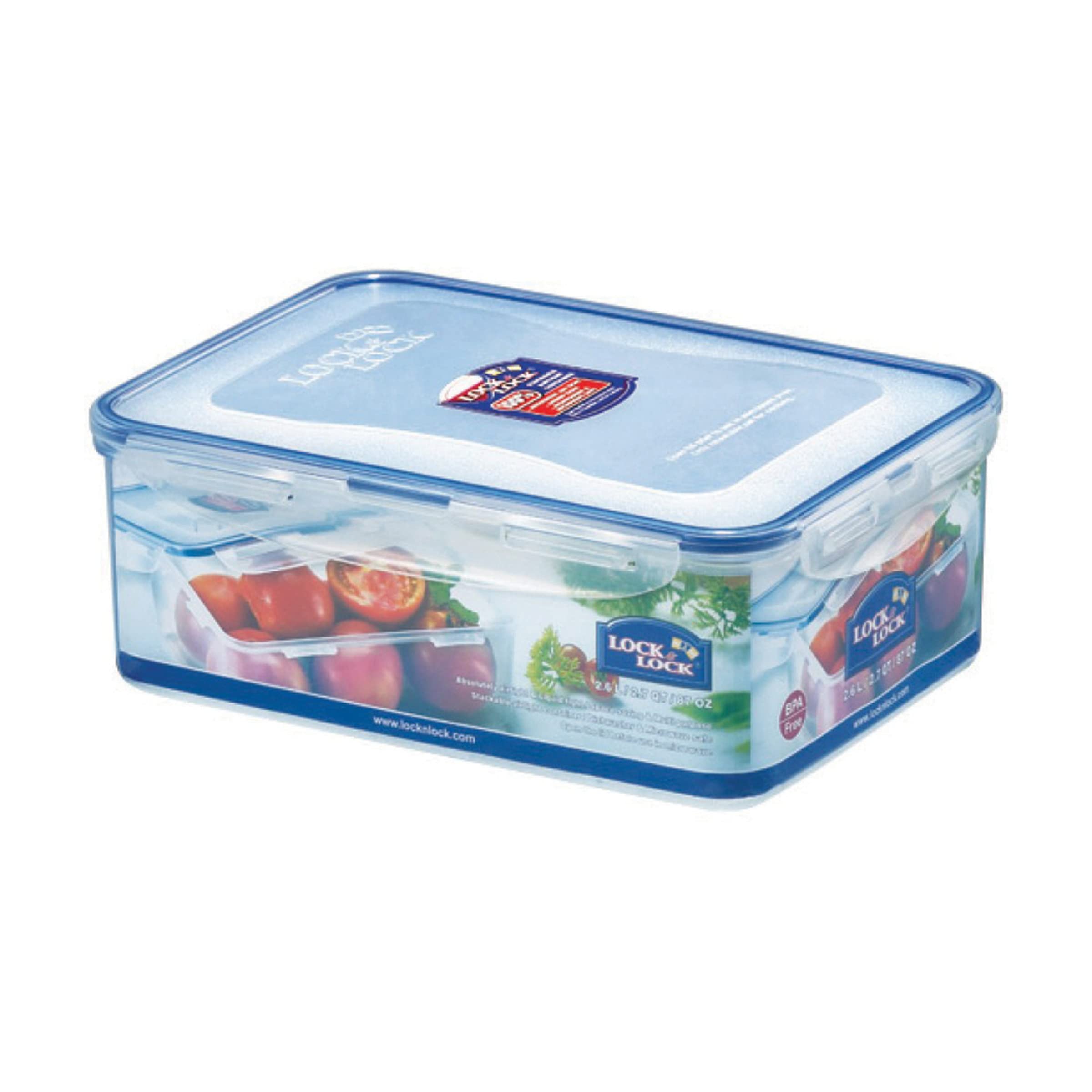 LOCK & LOCK Easy Essentials Food Storage lids/Airtight containers, BPA Free, Rectangle-88 oz-for Rice, Clear