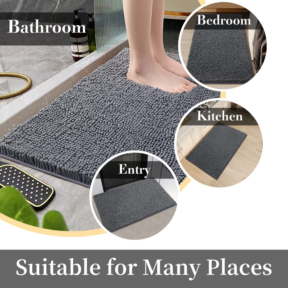 Sonoro Kate Bathroom Rug 32''  20'', Non-Slip Bath Mat,Soft Cozy Shaggy Thick Chenille Bath Rugs For Bathroom,Plush Rugs For Bat