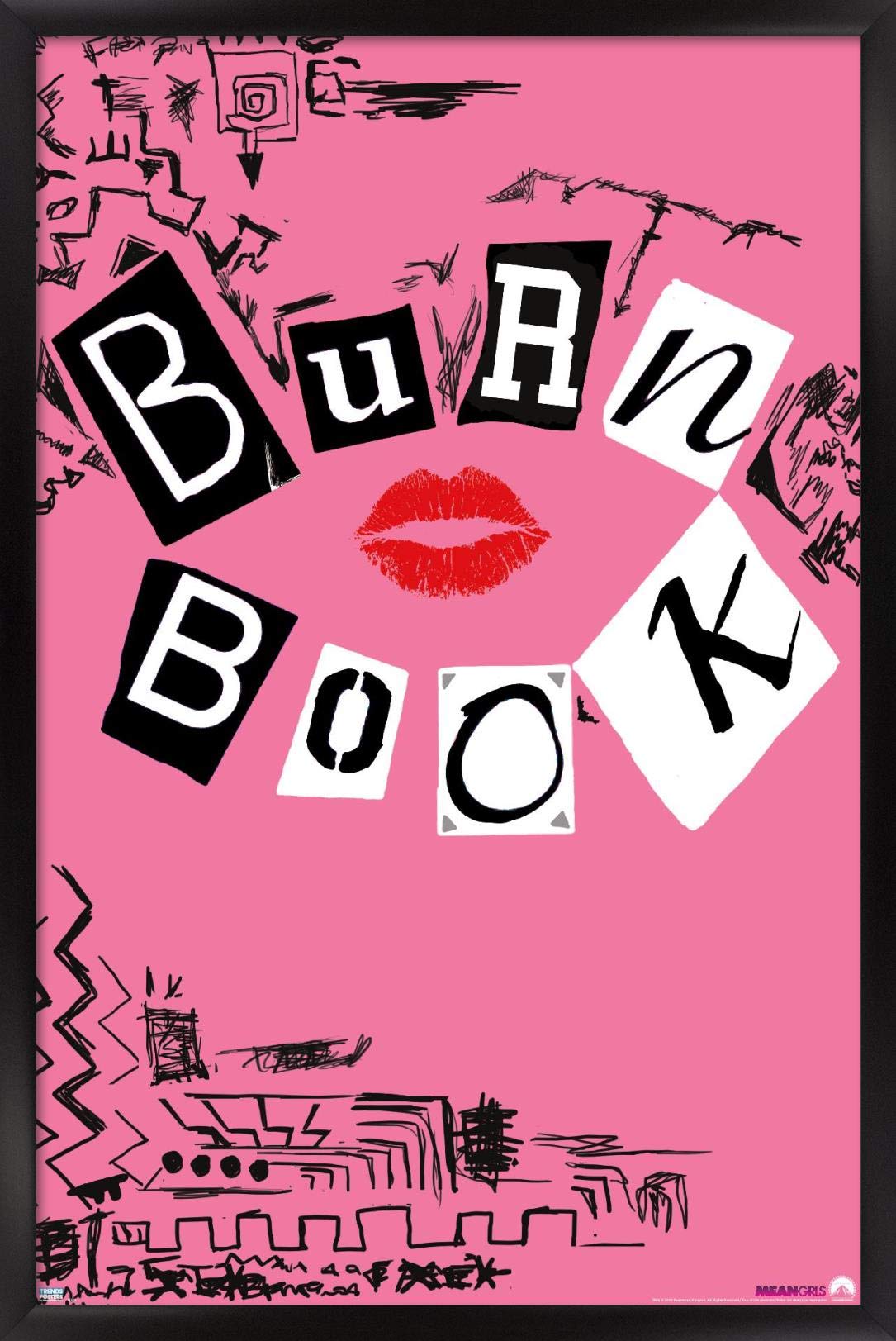 Trends International Mean Girls - Burn Book Wall Poster, 22.375'' X 34'', Black Framed Version