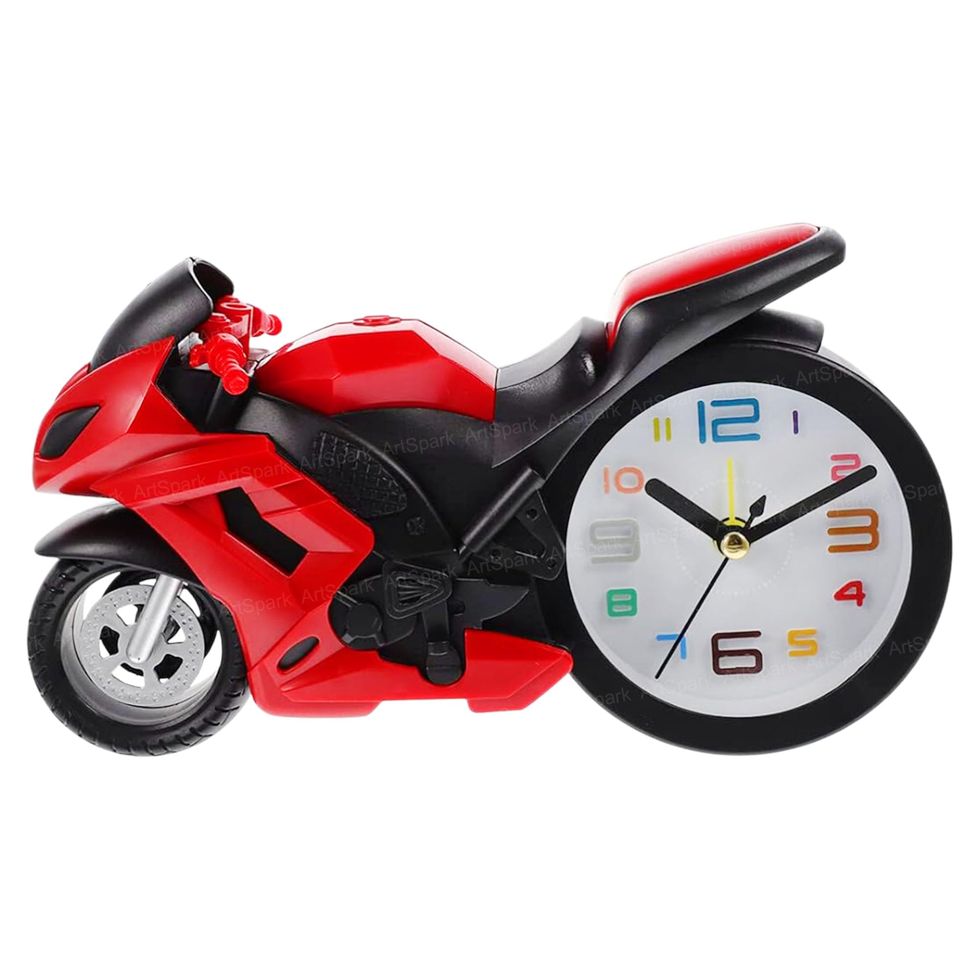 Artspark Alarm Clock For Heavy Sleepers - Motorcycle Clock, Table Clock For Bedroom, Living Room, Office, Stylish Analog Table/D