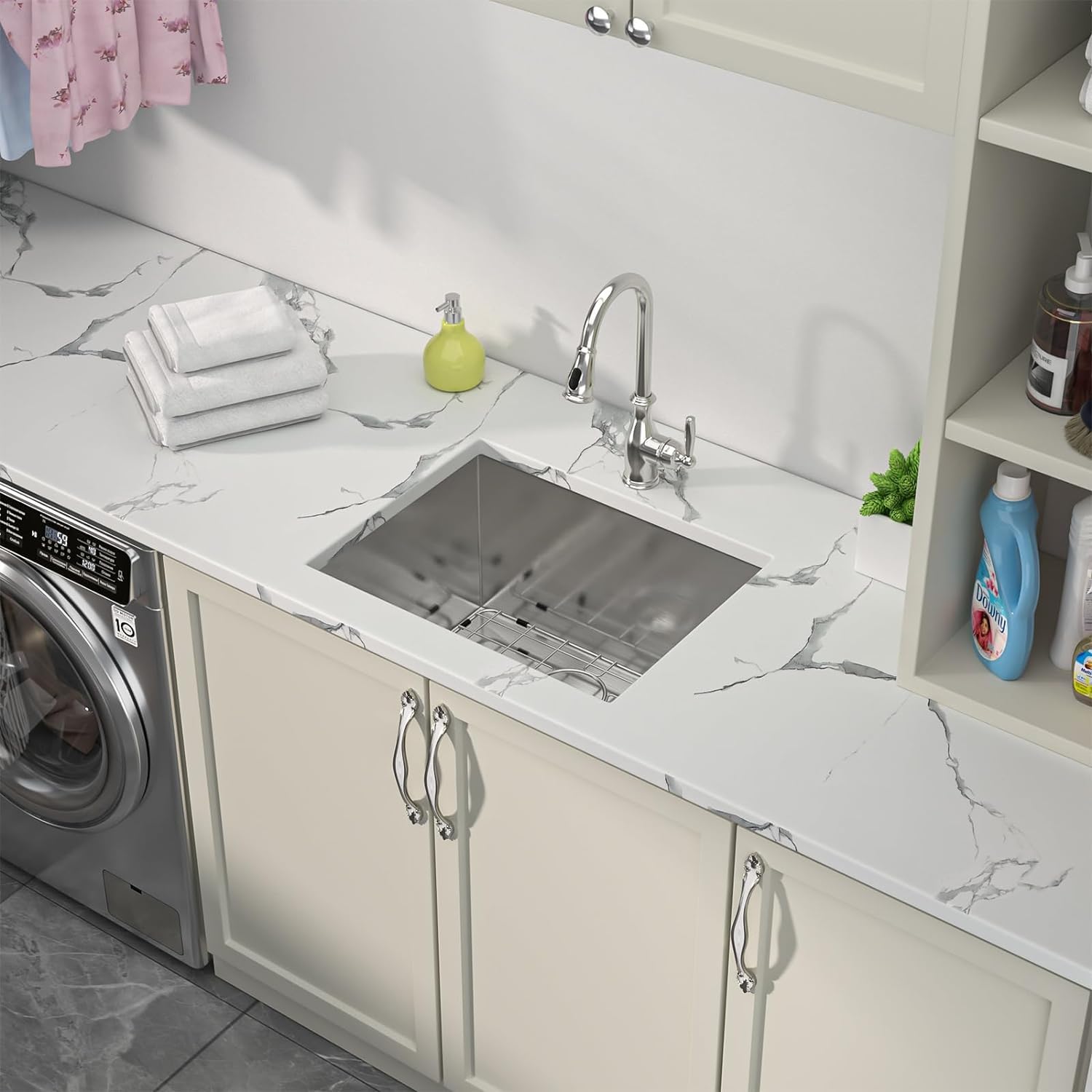 Undermount Laundry Sink 21 Inch - Sarlai 21x18x12 Inch Undermount Laundry Utility Sink Deep Single Bowl 16 Gauge Stainless Steel Laundry Tub Sinks