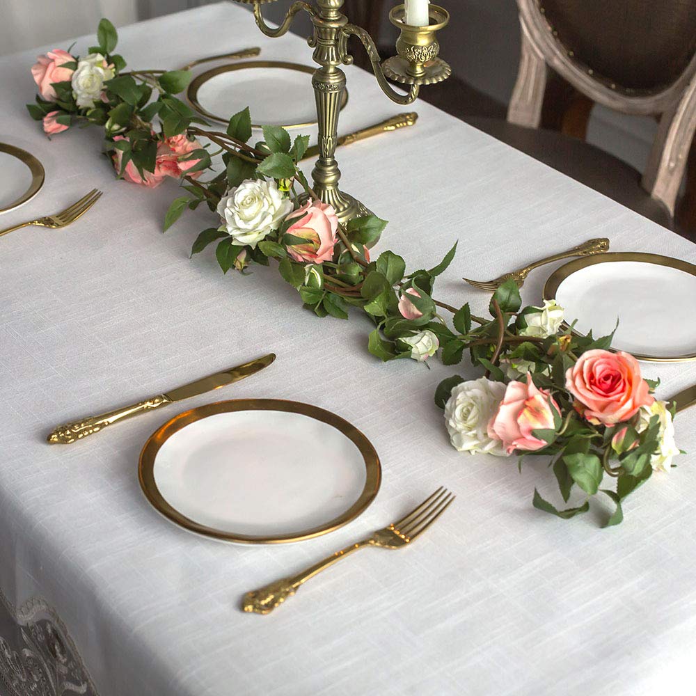 Artable Lace Rectangle Tablecloth Spring Exquisite Macrame Border Clear Farmhouse Embroidered Kitchen Holidays Fabric Outdoor Ta