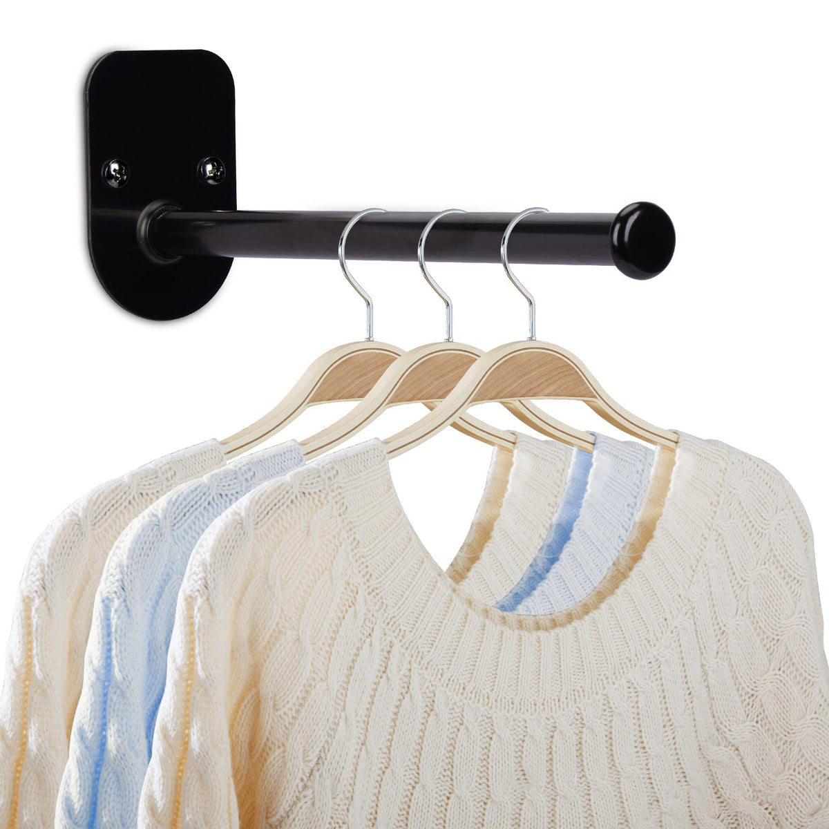Xinyuwin Single Section Stainless Steel Clothes Hanger Storage Rack Organizer Wall Mount Adhesive Or Drilling Installation (Leng