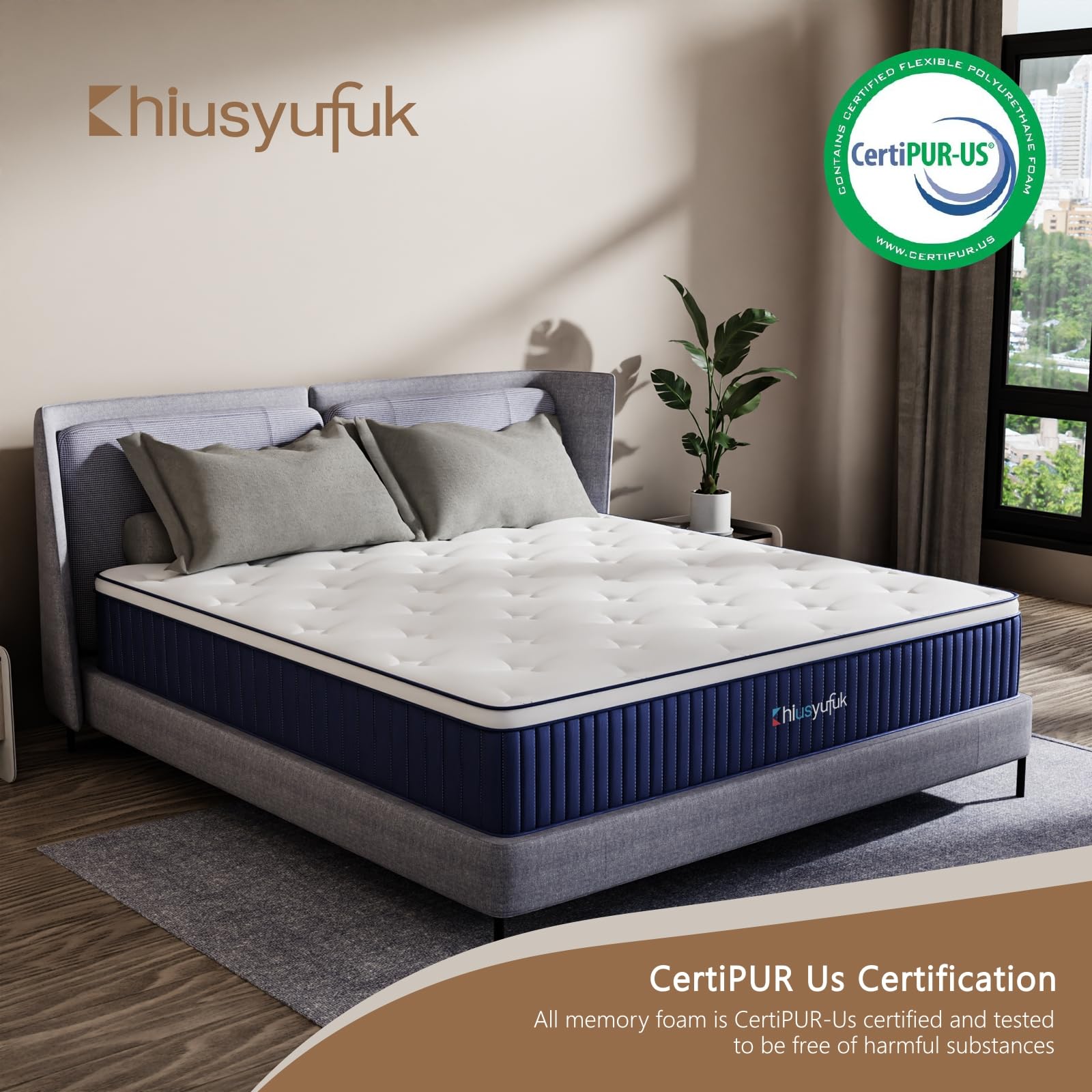 Chiusyufuk King Mattress,12 Inch King Size Mattress In A Box,Single Bed Mattress With Memory Foam And Pocket Spring,Ergonomic De
