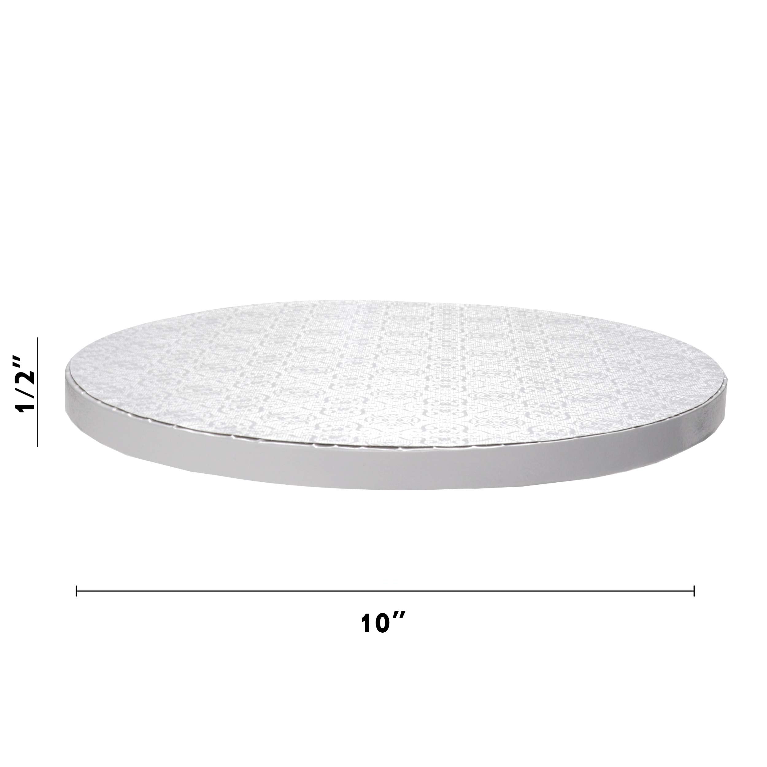 Ocreme Cake Board, White Round Cake Circles With Gorgeous Design, Sturdy & Durable 1/2    Thick Cake Drums, Round Cake Boards Wi