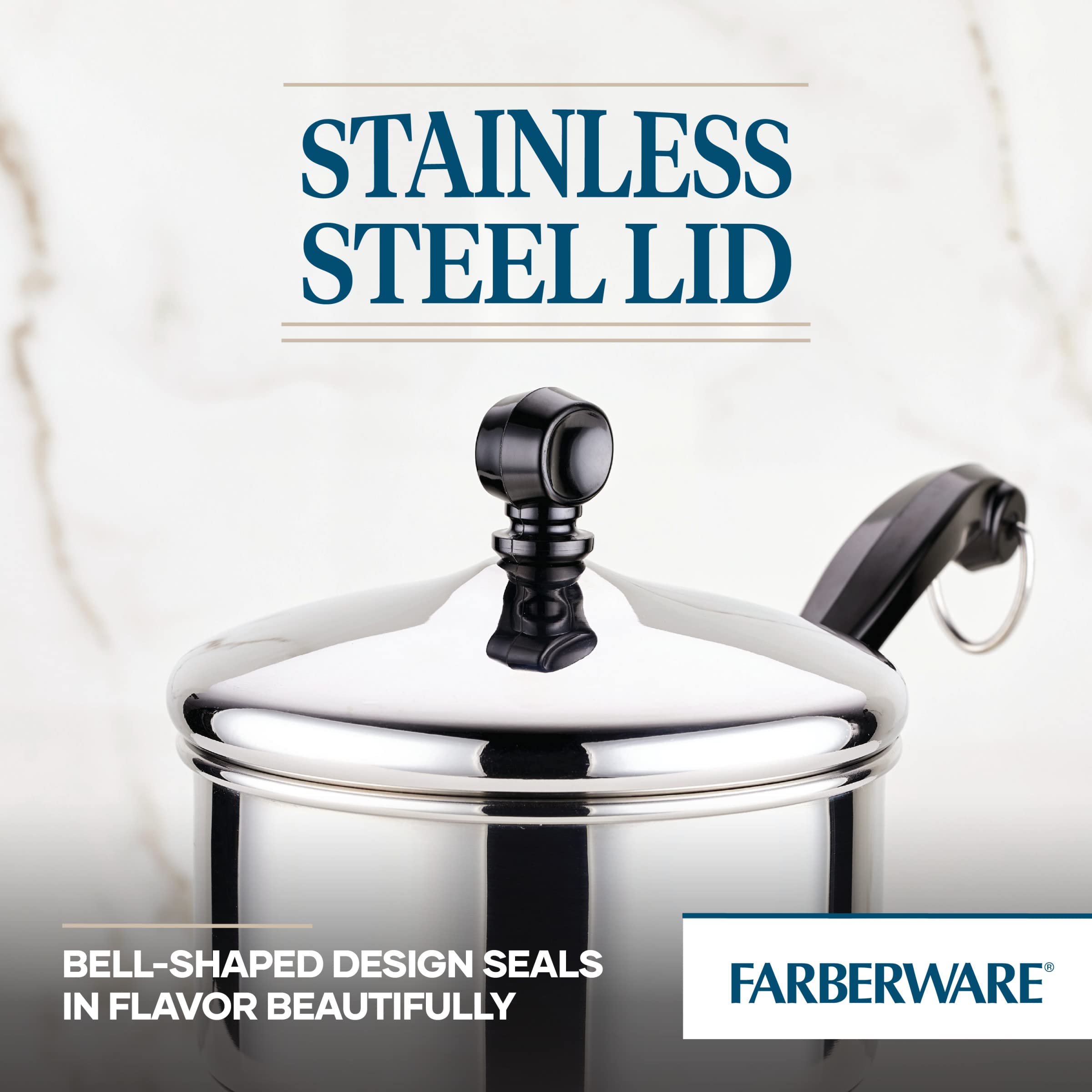 Farberware Classic Stainless Steel Sauce Pan/Saucepan With Lid, 1 Quart, Silver,50000,11.2''D X 6.3''W X 4.4''H
