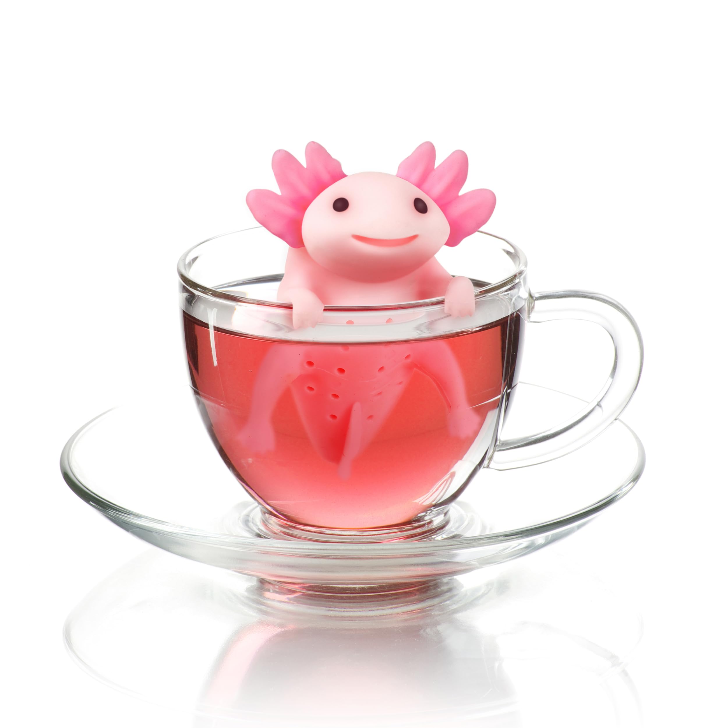 Genuine Fred Relaxolotl Tea Infuser, Cute Axolotl Design, For Loose Leaf Tea, Flexible, Easy To Clean Silicone, Fun Gift For Tea