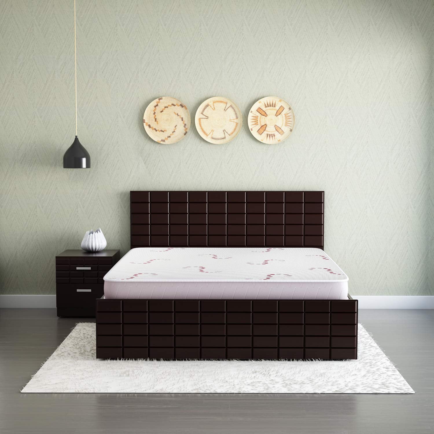 Interio by Godrej Ortho Plus King Bed Foam Mattress (78 x 72 x 5 Inches), 10Years Warranty, Convoluted Foam
