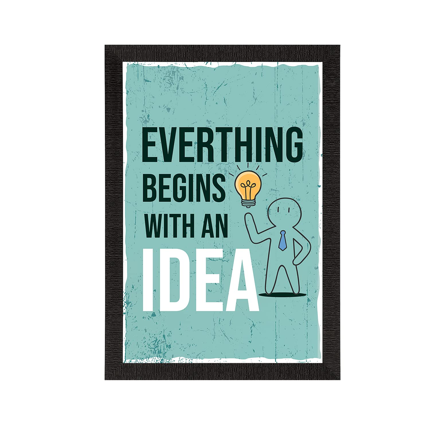 eCraftIndia Everything Begins with an Idea Motivational Quote Satin Matt Texture UV Art Painting