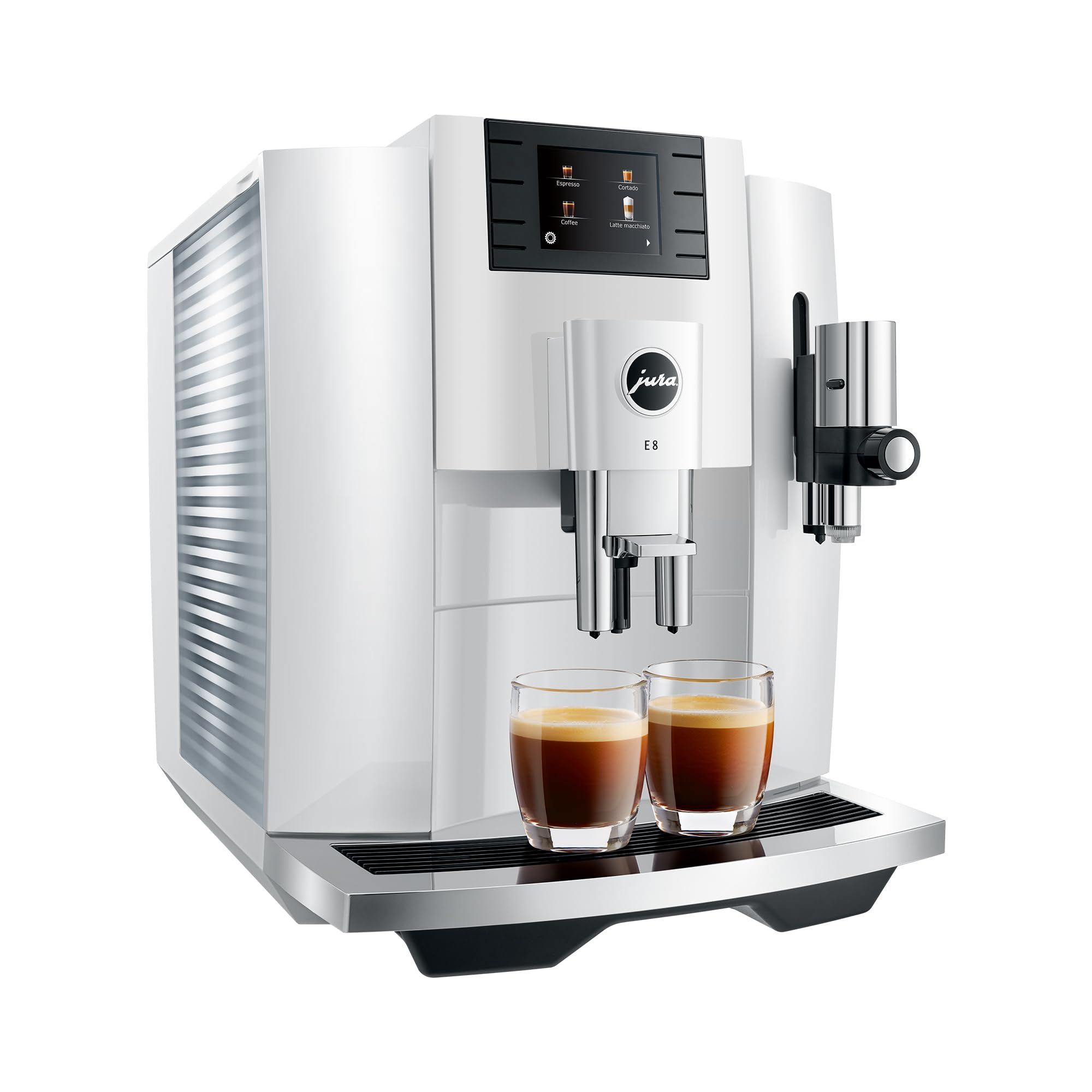 Jura E8 Automatic Espresso Machine (Piano White)