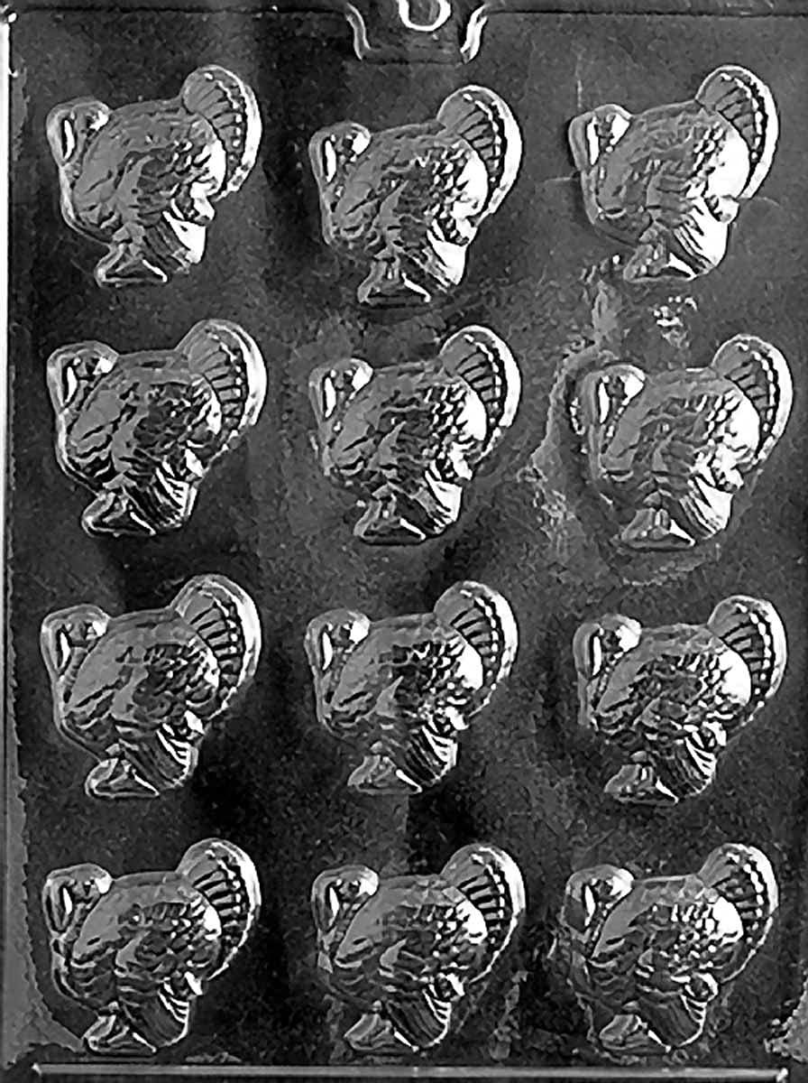 Grandmama'S Goodies T003 Thanksgiving Bite Size Small Turkey Chocolate Candy Soap Mold With Exclusive Molding Instructions  (1)