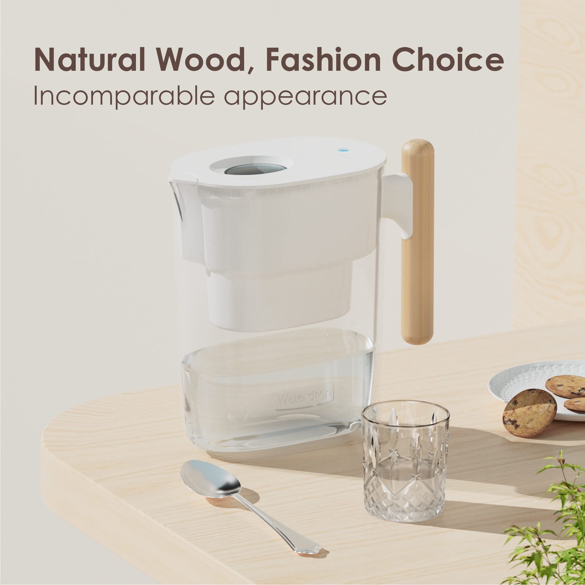Waterdrop 200-Gallon Long-Life Chubby 10-Cup Water Filter Pitcher With 1 Filter, Nsf Certified, 5X Times Lifetime, Reduces Fluor