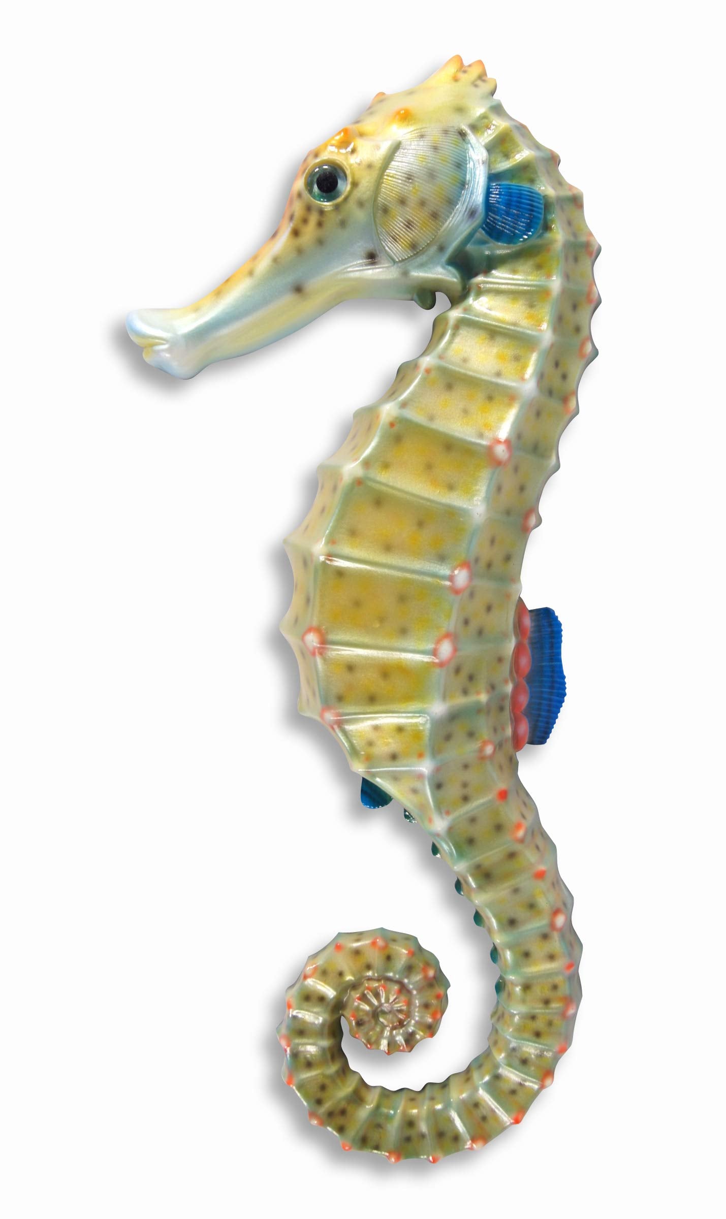 Handpainted Seahorse Wall Mount Decor Plaque 6 Green
