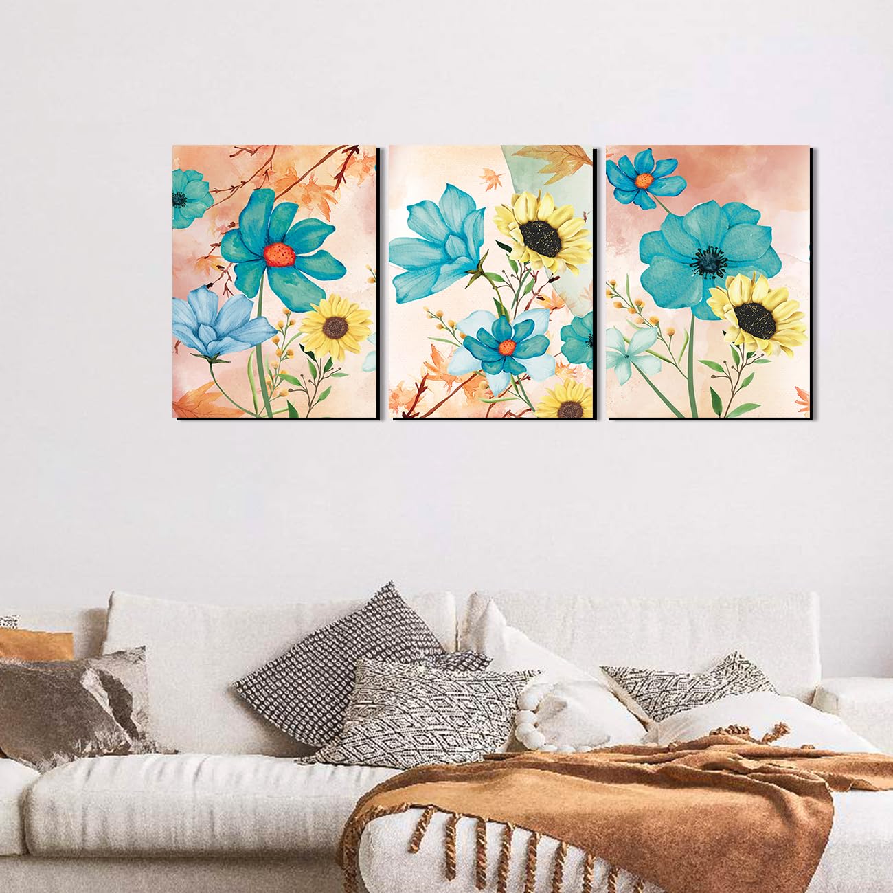Kotart Modern Art Wall Decor Mdf Paintings For Bedroom Room Living Room -Kot212 (9 Inch X 12 Inch Panel) Set Of 3 (Multi)