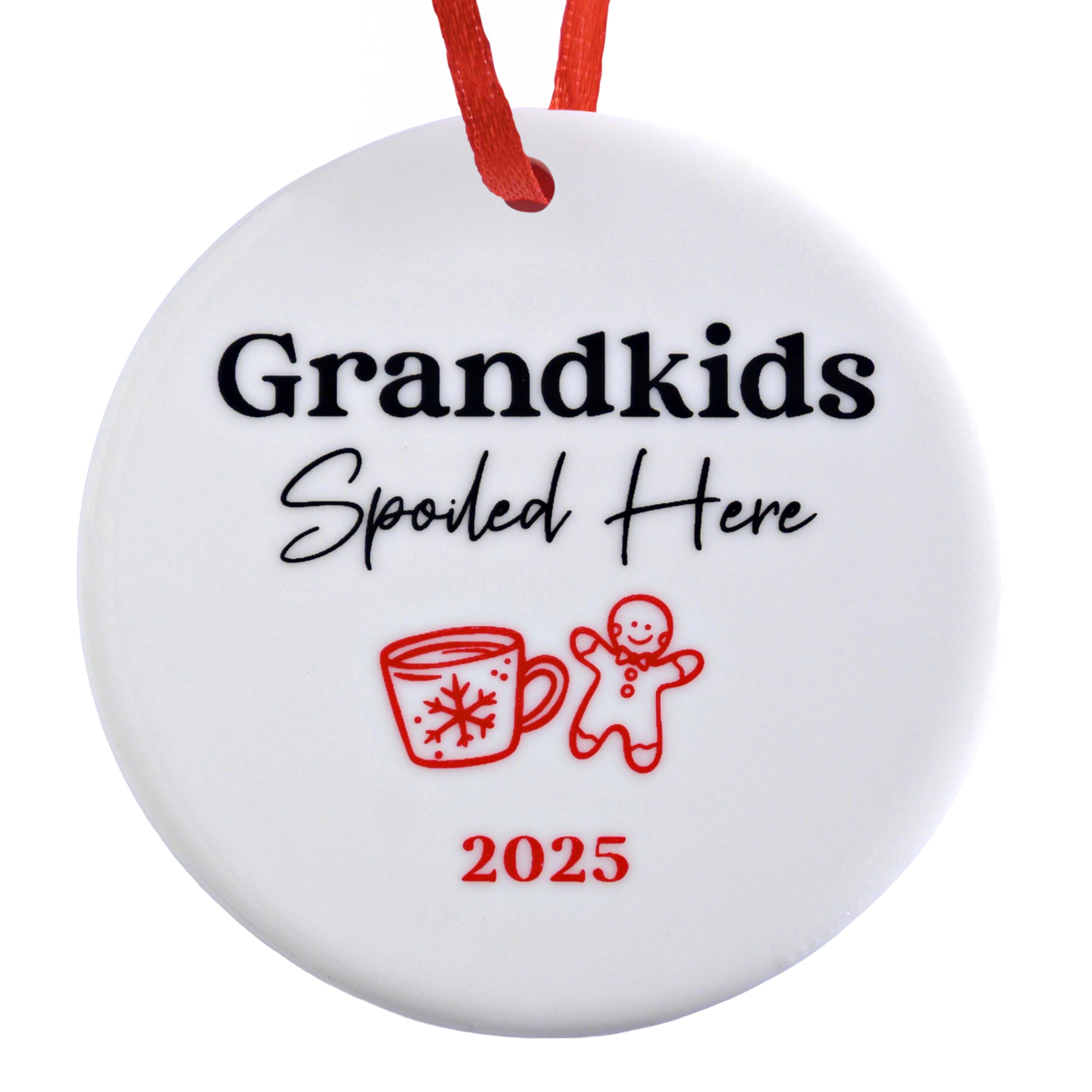 Grandkids Spoiled Here Ornament 3 Inch, Grandkids Christmas Ornament, Grandparent Ornament with Grandkids, Grandparents, Christm