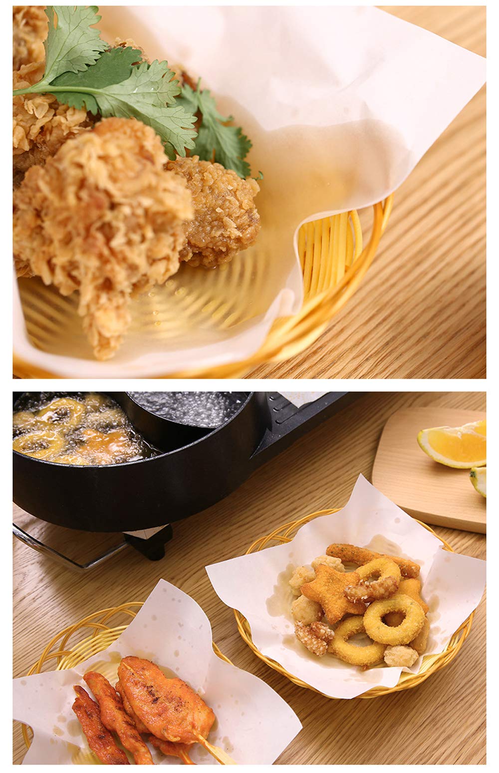 Oil-Absorbing Paper For Fried Food And Tempura,Extra Thick,50 Sheet Pack,19.7Cm X 21.8Cm