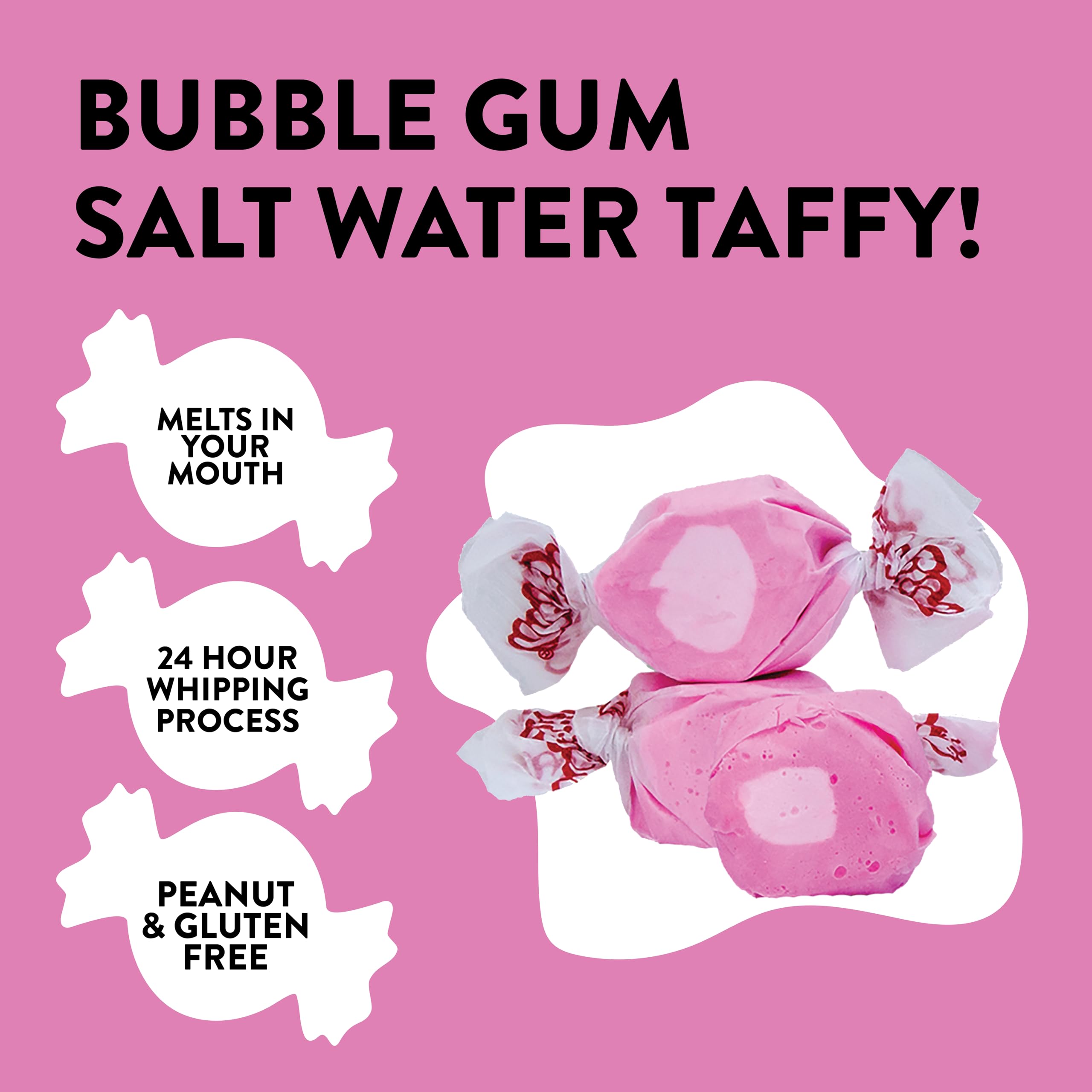 Taffy Town Saltwater Taffy, Bubble Gum, 25Lb