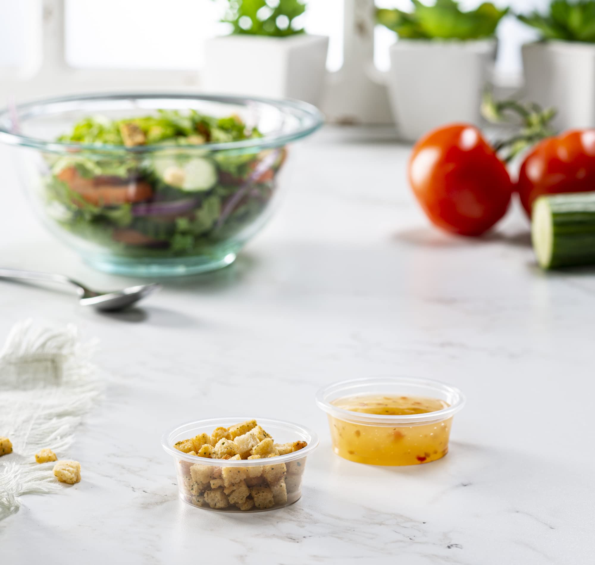 {1.5 Oz,200 Cups} Clear Diposable Plastic Portion Cups No Lids, Small Mini Containers For Portion Controll, Jello Shots, Meal Pr