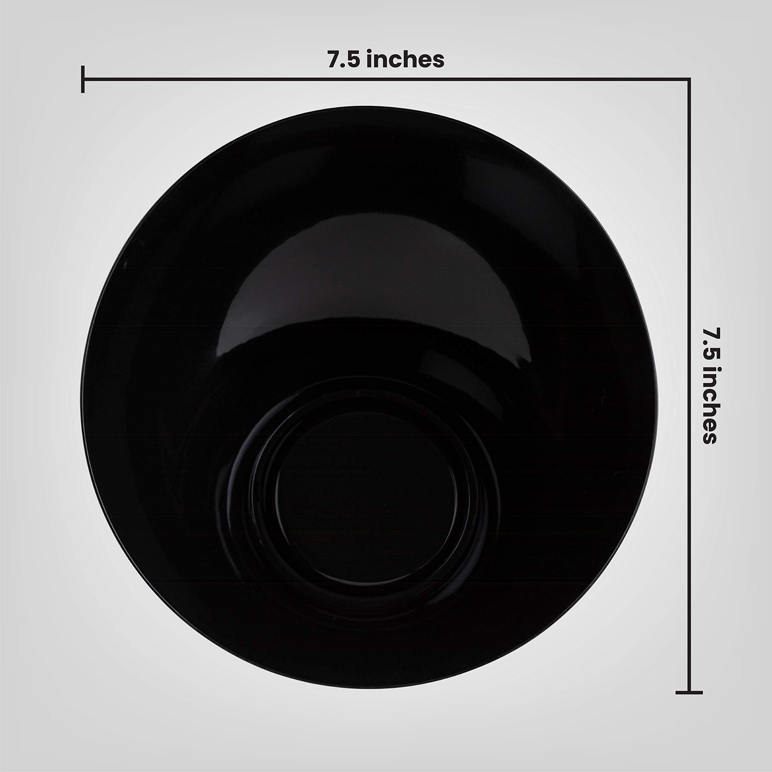 Plasticpro Disposable Angled Plastic Bowls Round Serving Bowls  Party Snack or Salad Bowl  Heavy Duty  Elegant Black  Pack of 4