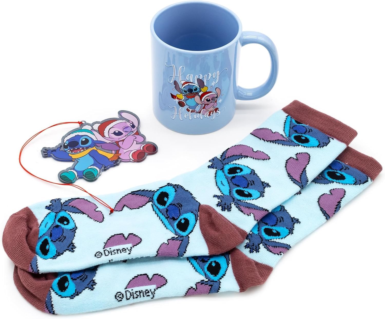 Disney Lilo & Stitch Mug, Socks, and Ornament Bundle