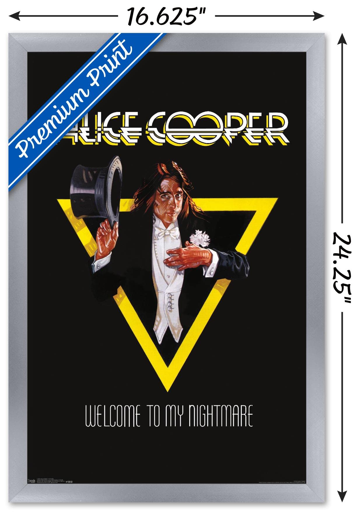 Trends International Alice Cooper - Welcome Wall Poster, 14.725'' X 22.375'', Silver Framed Version