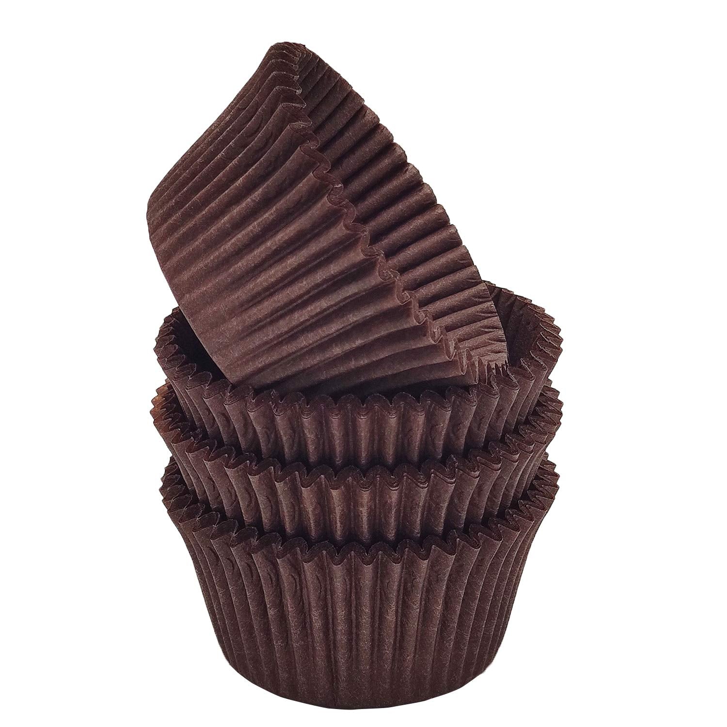 Mombake Premium Coffee Greaseproof Cupcake Liners Muffin Paper Baking Cups Standard Size, 100-Count